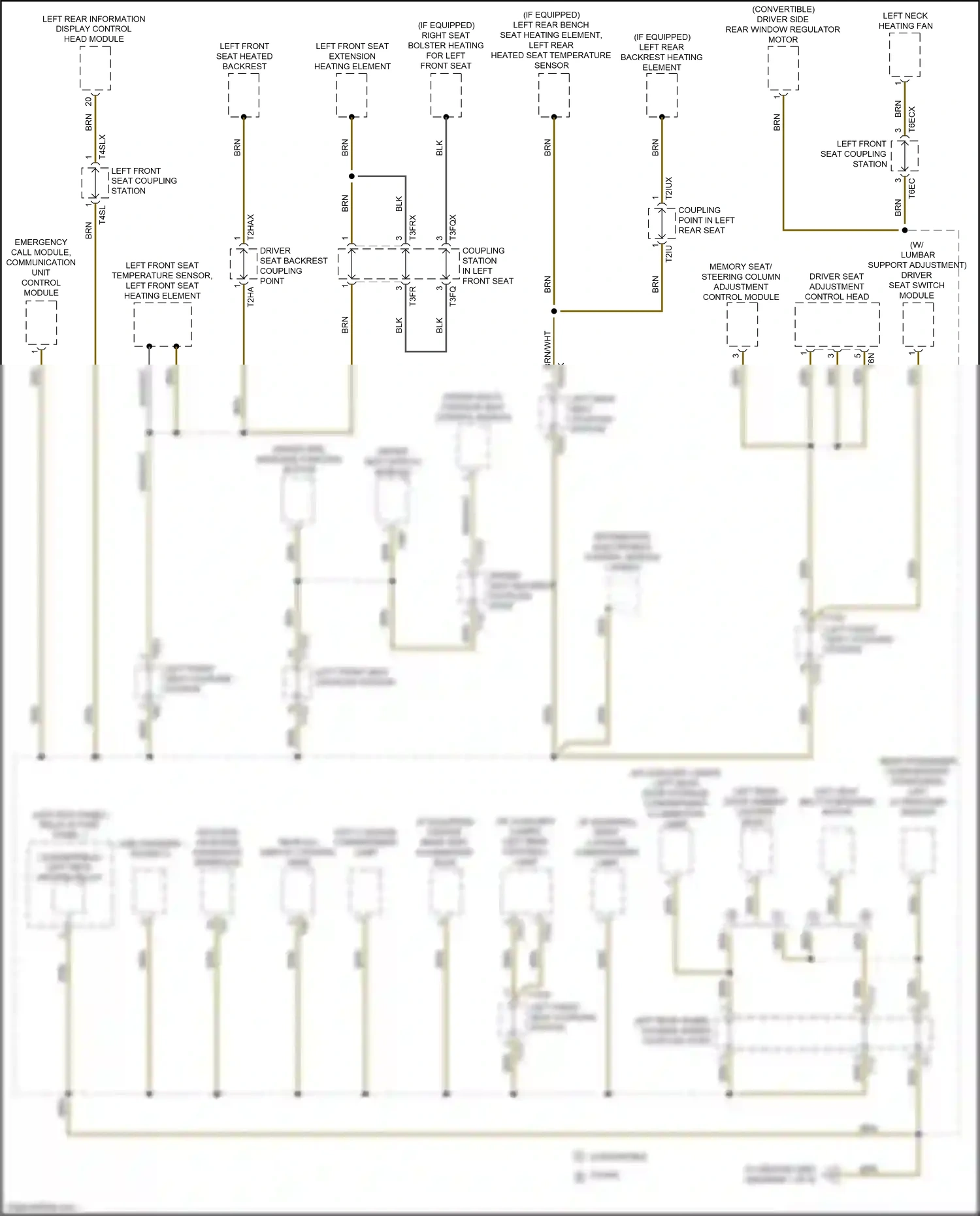 Wiring diagram driver side massage function button for Audi RS5 F5 facelift (2019-2024) (2 of 4)