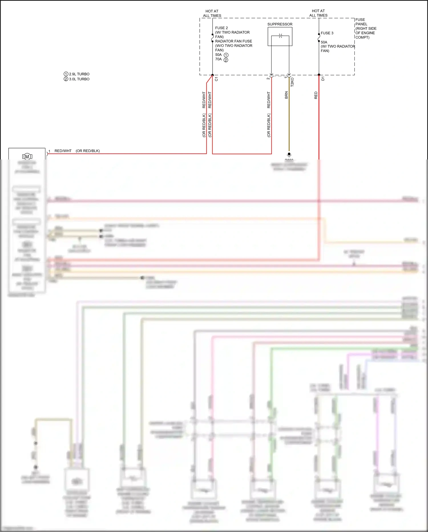 Wiring diagram engine temperature control sensor for Audi RS5 F5 facelift (2019-2024) (3 of 4)