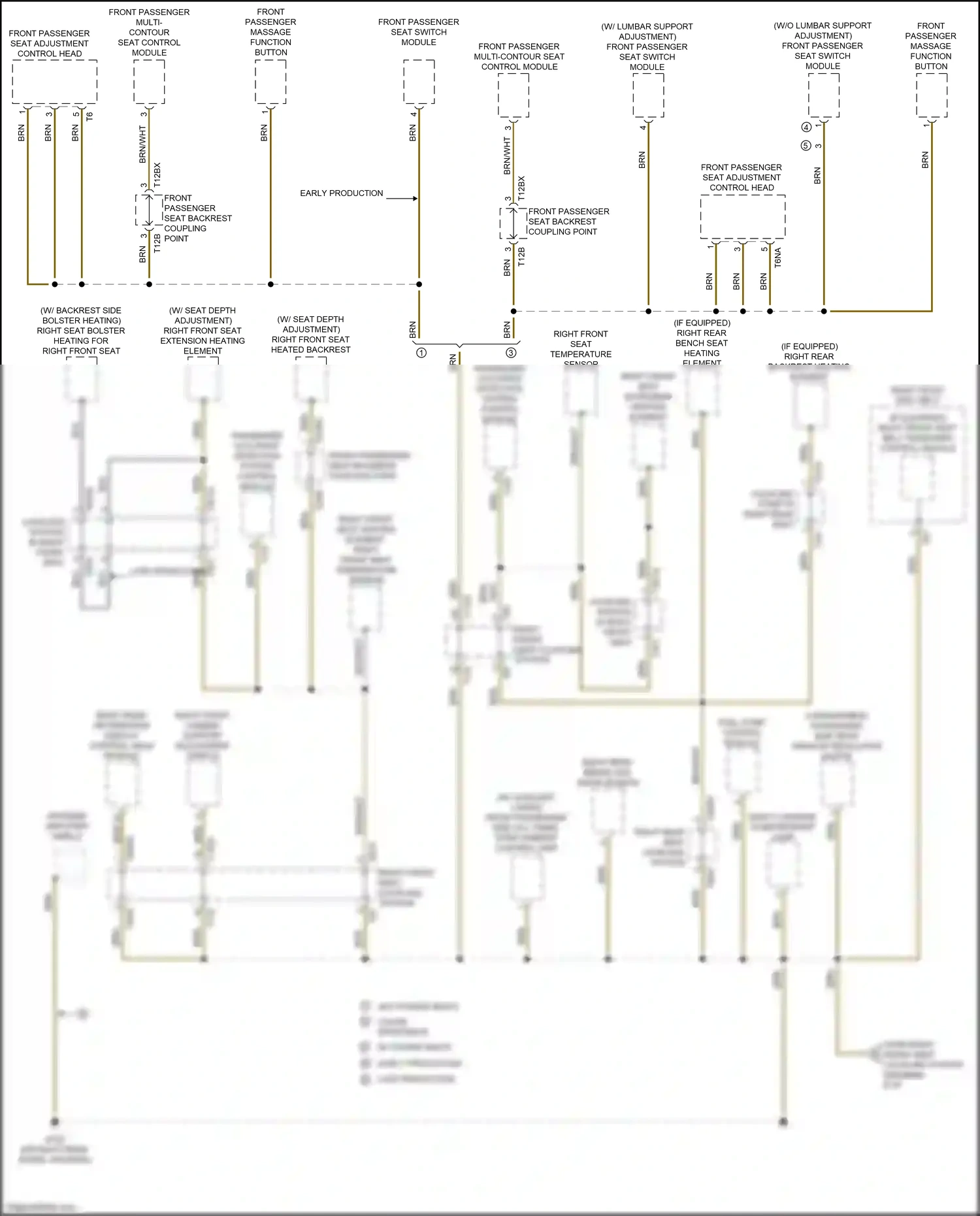 Wiring diagram front passenger seat backrest coupling point for Audi RS5 F5 facelift (2019-2024) (1 of 12)