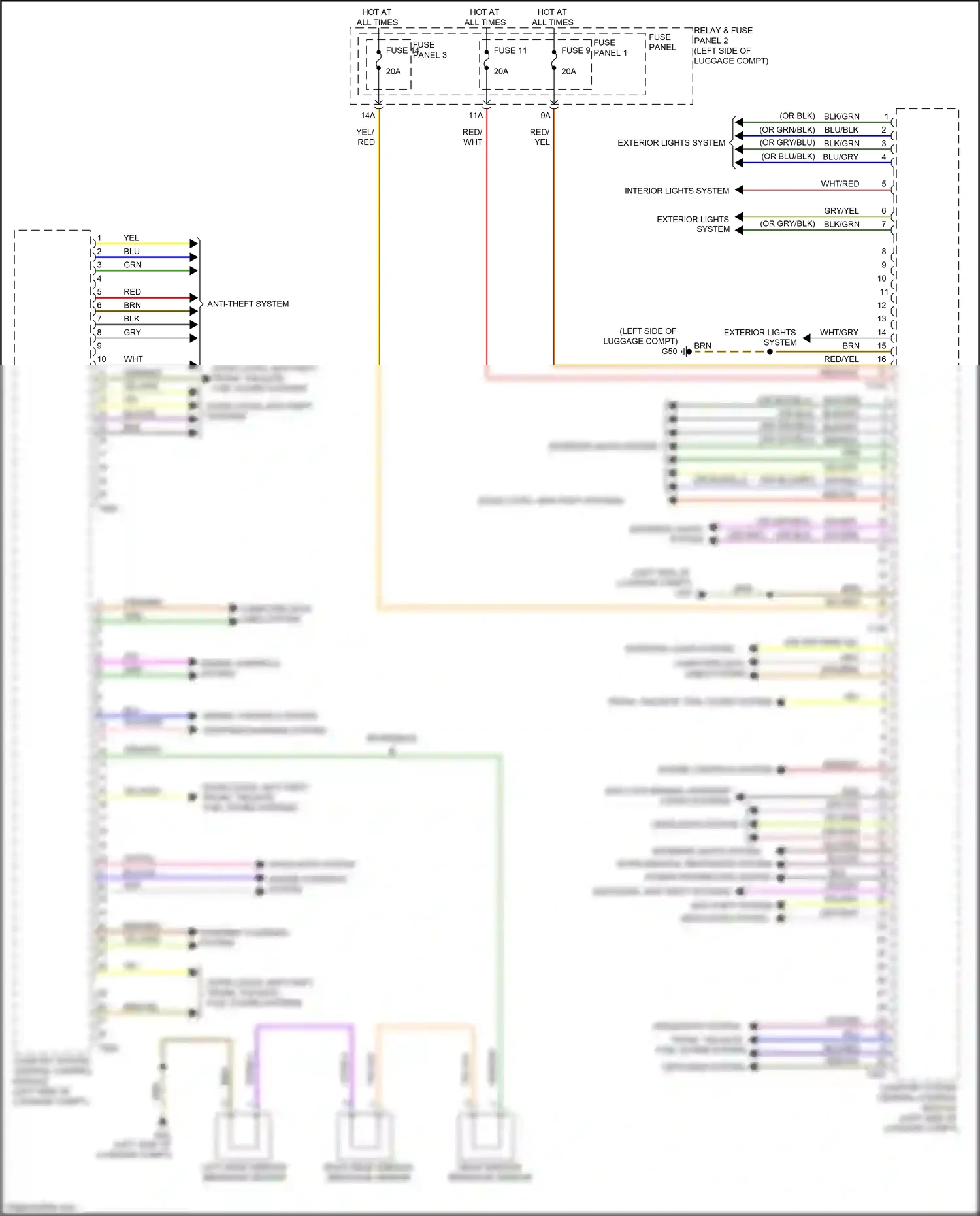 Wiring diagram fuse panel 1 for Audi RS5 F5 facelift (2019-2024) (16 of 27)