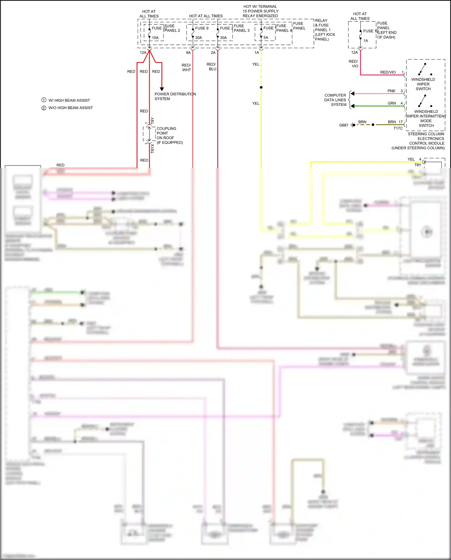 Wiring diagram fuse panel 4 for Audi RS5 F5 facelift (2019-2024) (20 of 25)