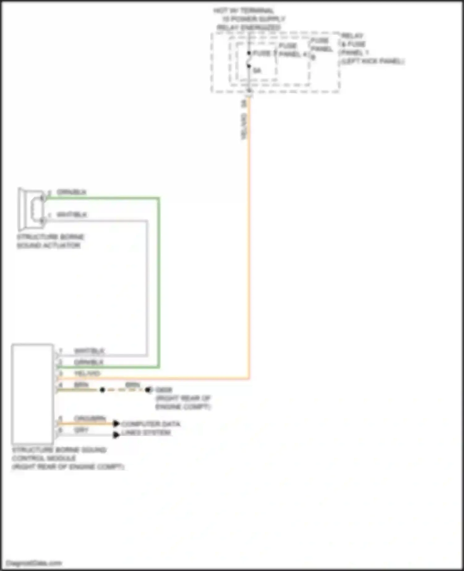 Wiring diagram structure borne sound control module for Audi RS5 F5 facelift (2019-2024)