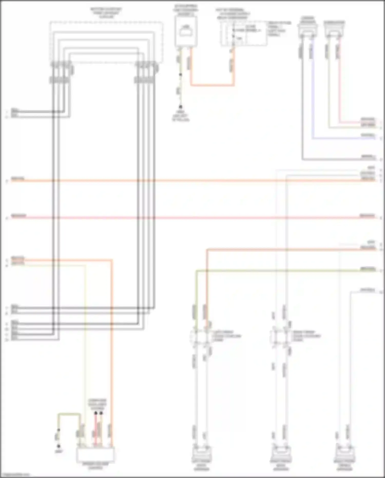 Wiring diagram bottom coupling point on right a-pillar for Audi RS5 F5 facelift (2019-2024)