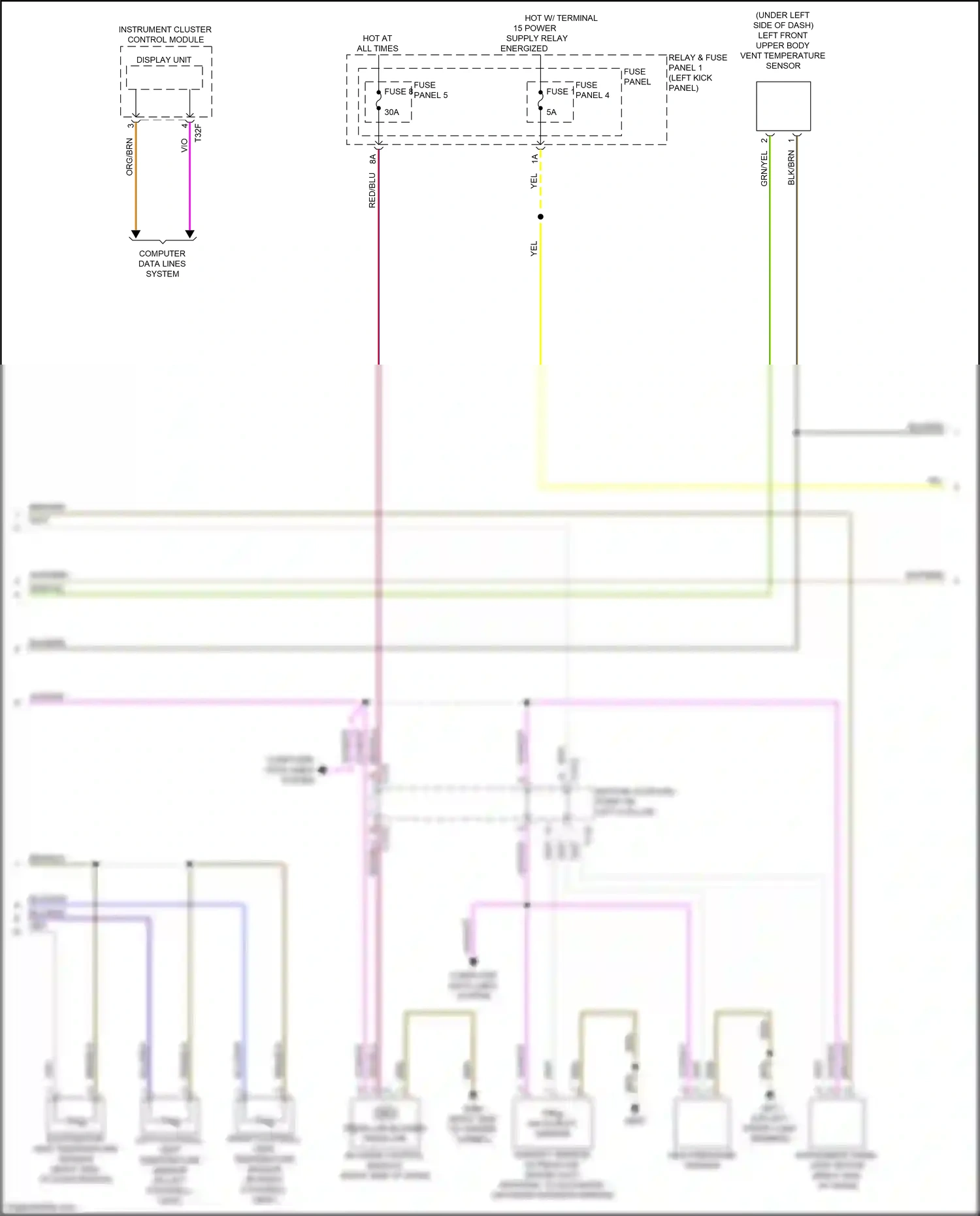 Wiring diagram instrument panel vent motor for Audi RS5 F5 facelift (2019-2024) (1 of 2)