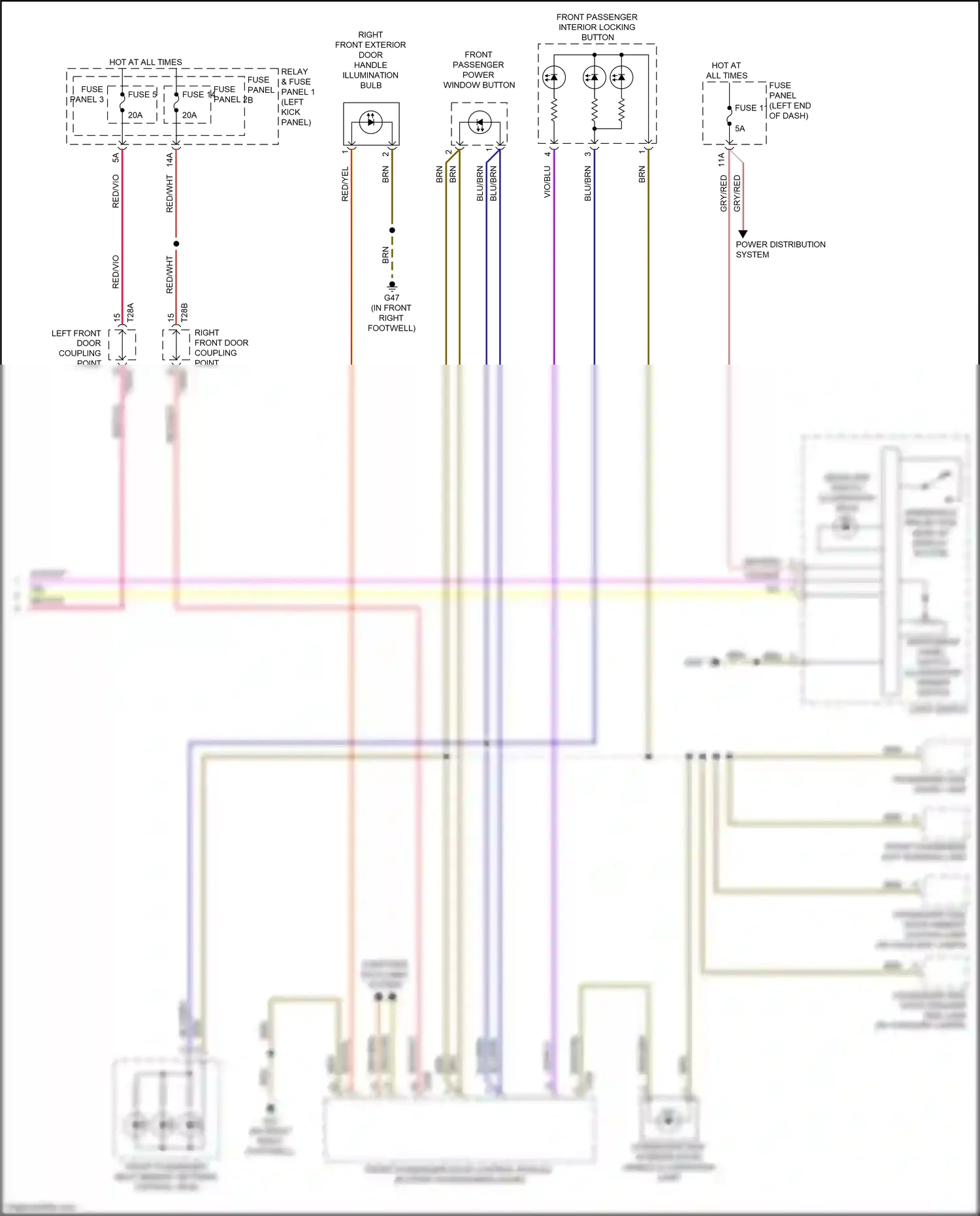 Wiring diagram right front door coupling point for Audi RS5 F5 facelift (2019-2024) (15 of 22)