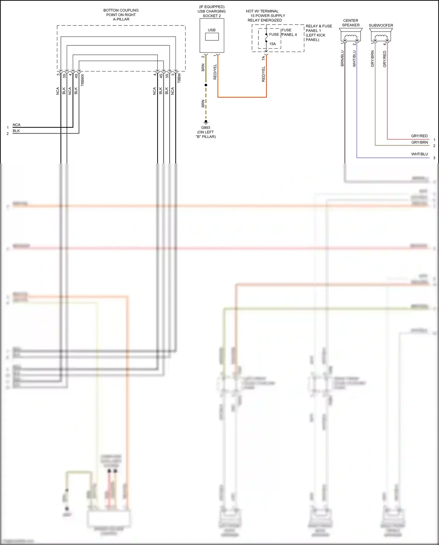 Wiring diagram right front door coupling point for Audi RS5 F5 facelift (2019-2024) (10 of 22)