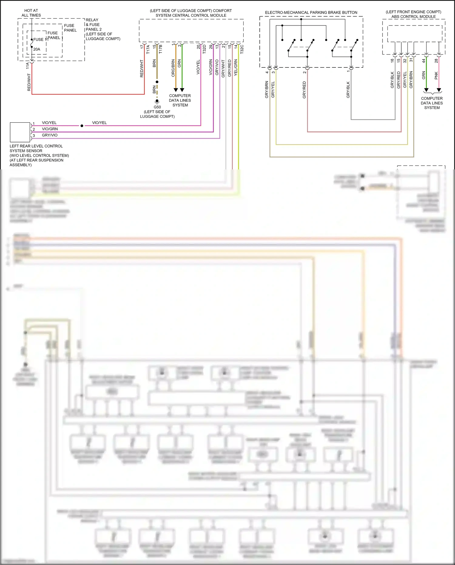 Wiring diagram right headlamp temperature sensor 3 for Audi RS5 F5 facelift (2019-2024) (2 of 2)