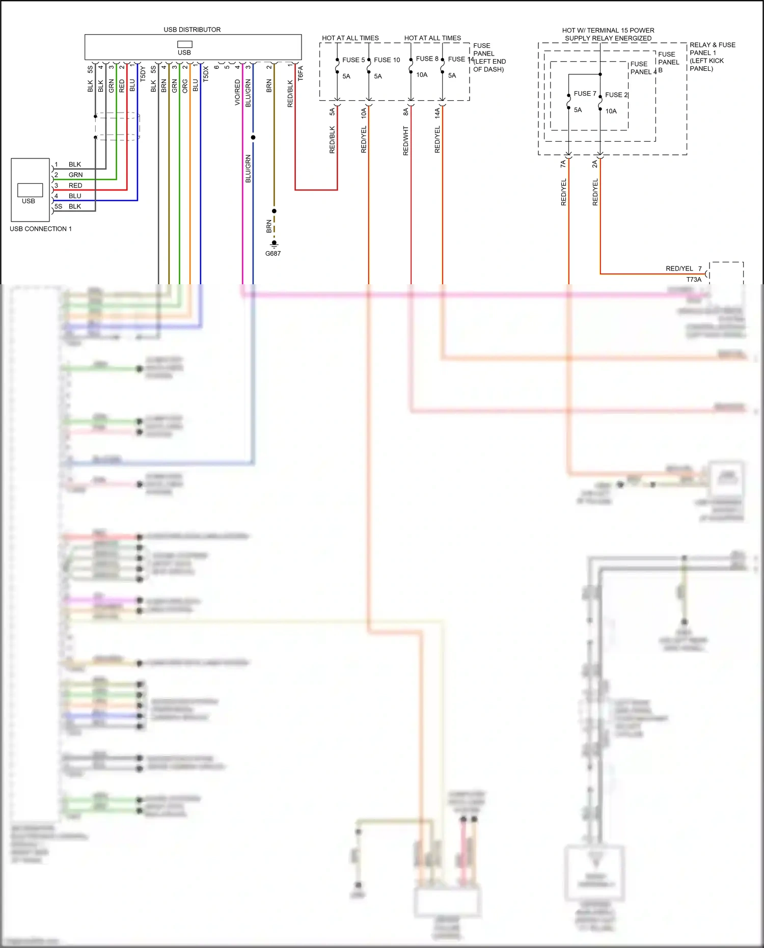 Wiring diagram usb connection 1 for Audi RS5 F5 facelift (2019-2024) (1 of 1)