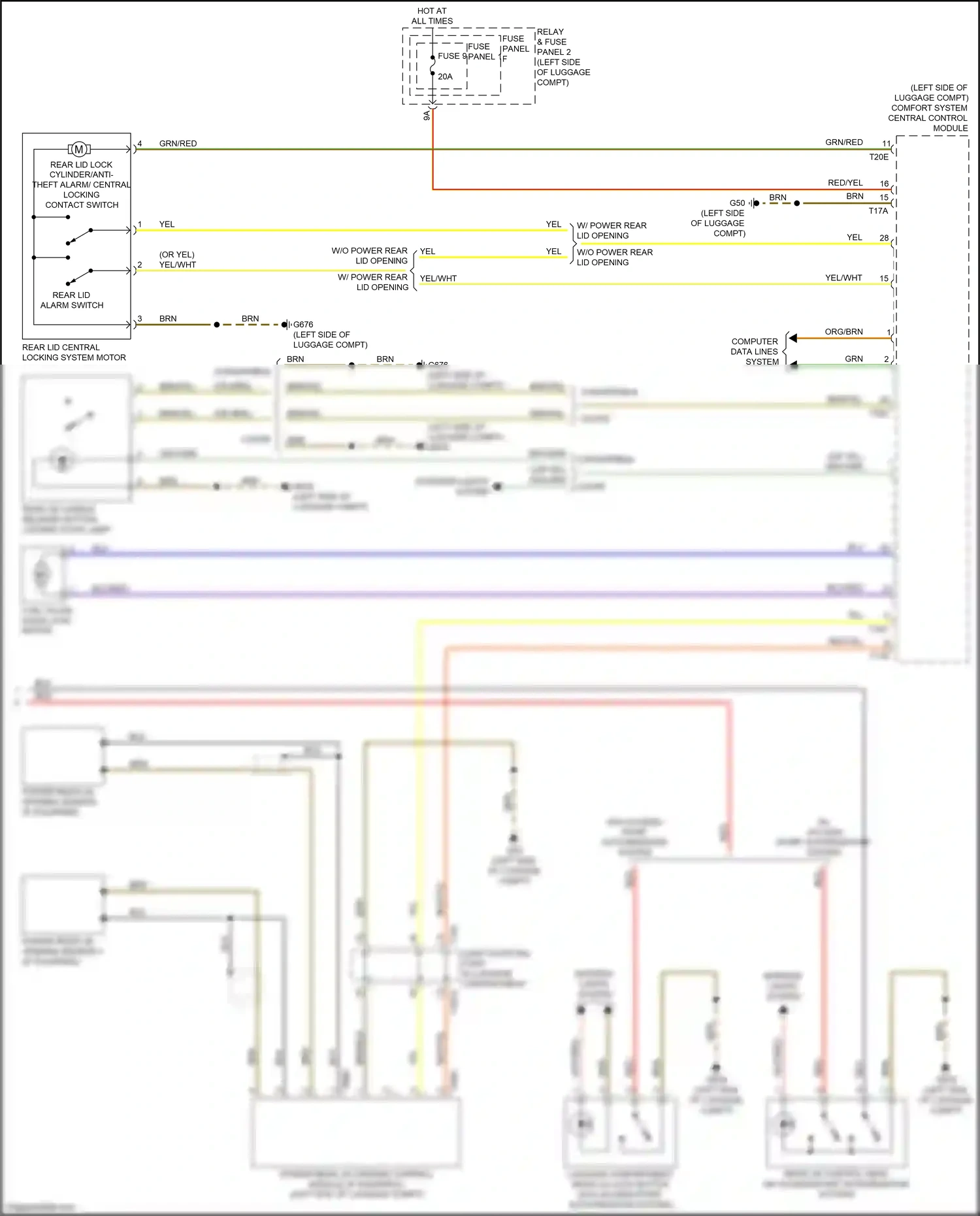 Audi RS5 F5 facelift (2019-2024) (w/ access/start authorization system) wiring diagram  (2 of 2)