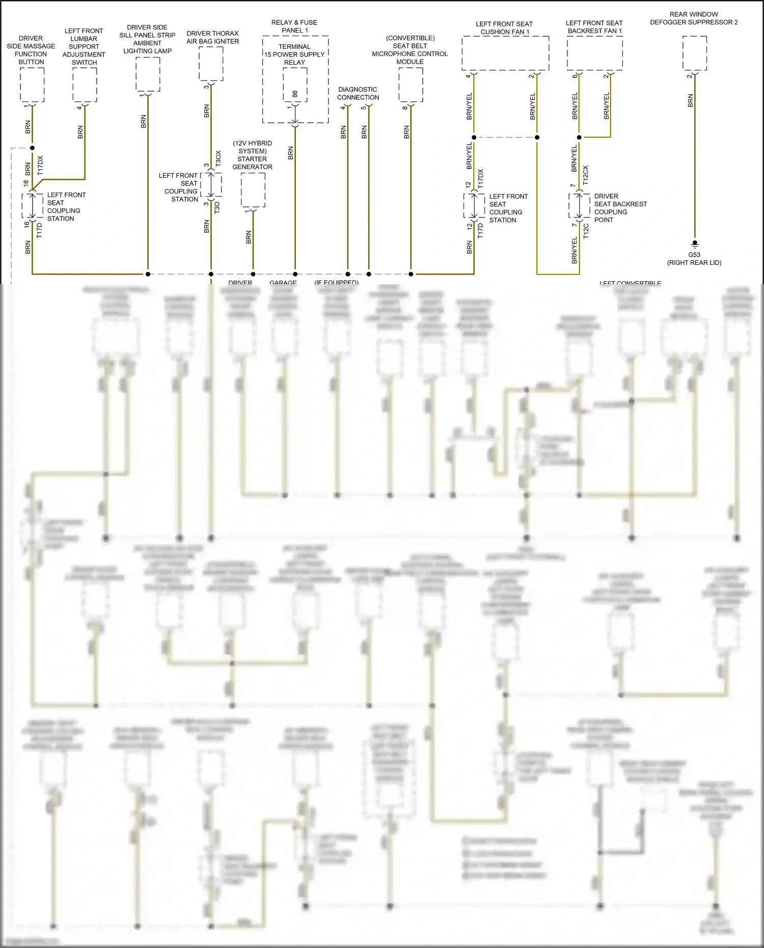 Wiring diagram w/ memory for Audi RS5 F5 facelift (2019-2024) (1 of 2)
