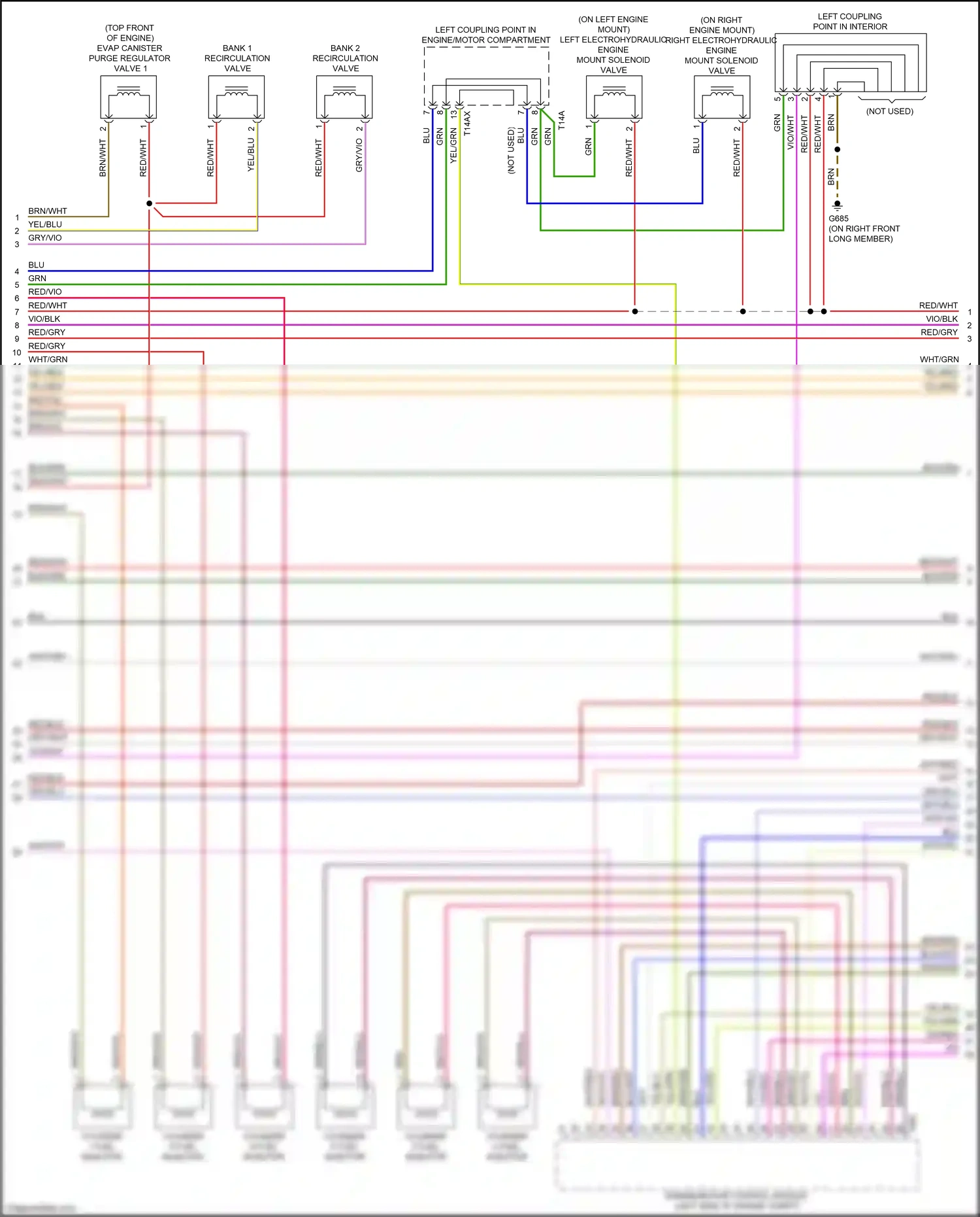 Wiring diagram bank 2 recirculation valve for Audi RS5 F5 (2017-2019) (1 of 1)