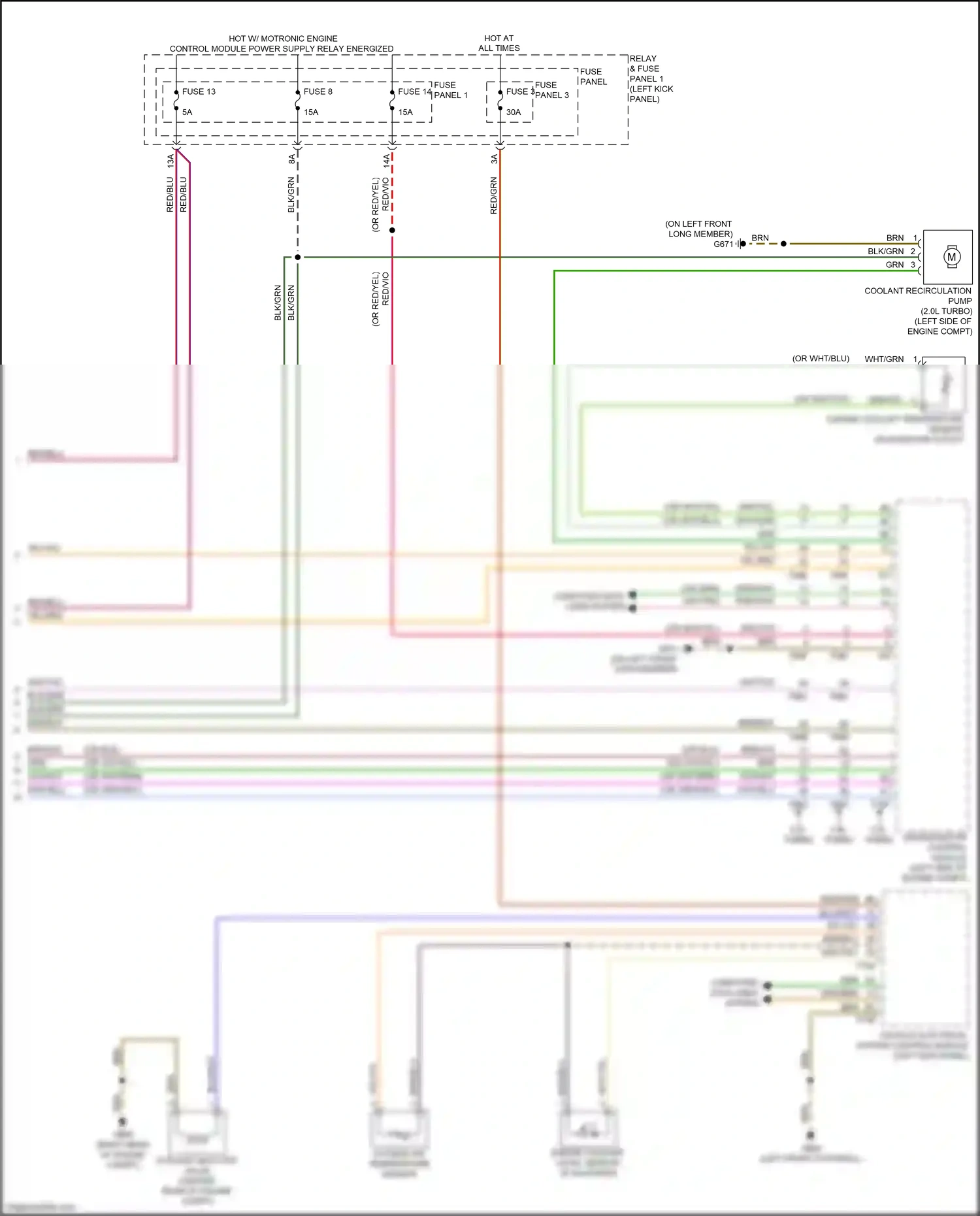 Wiring diagram coolant recirculation pump for Audi RS5 F5 (2017-2019) (1 of 3)