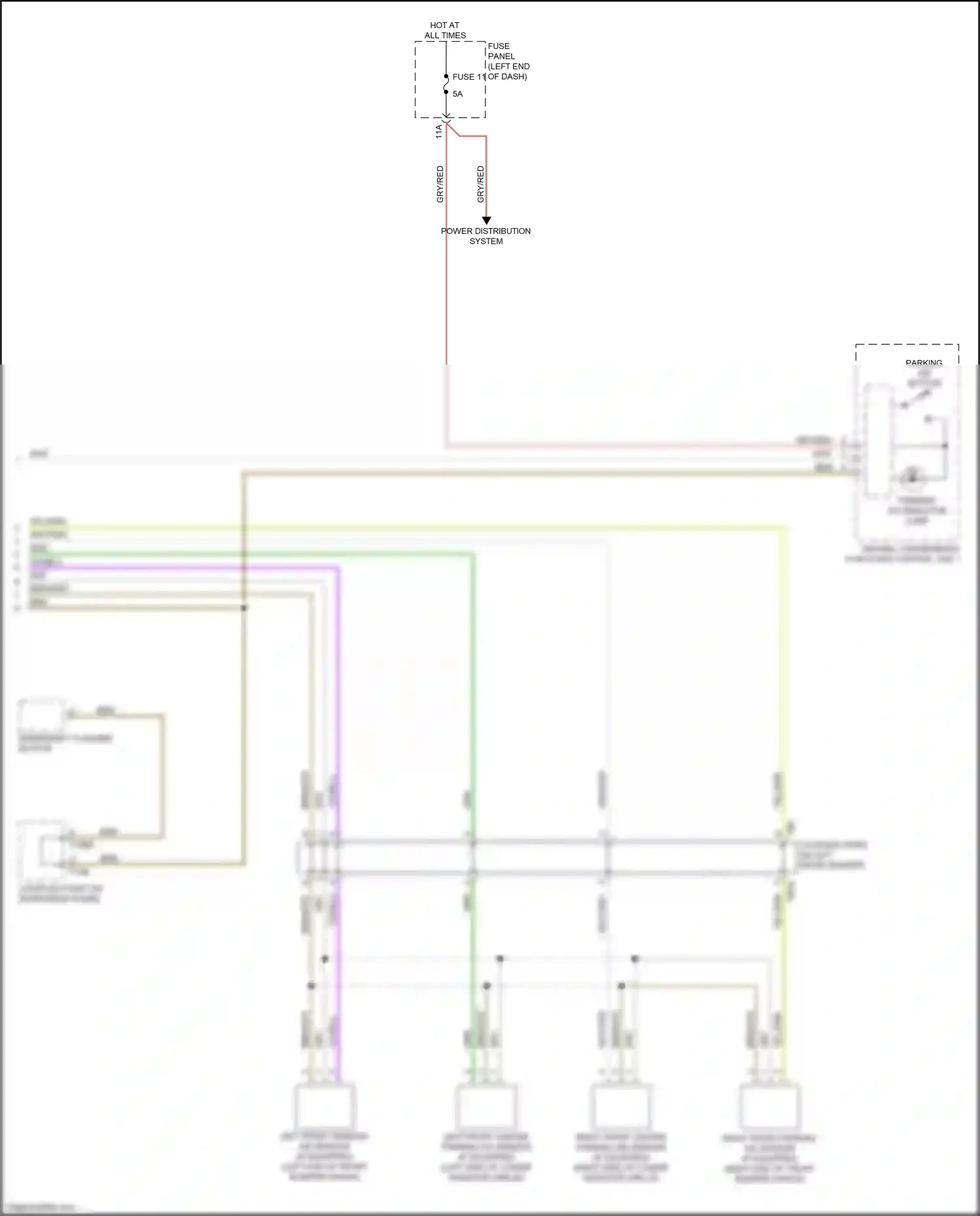 Wiring diagram coupling point on left front bumper for Audi RS5 F5 (2017-2019) (1 of 2)