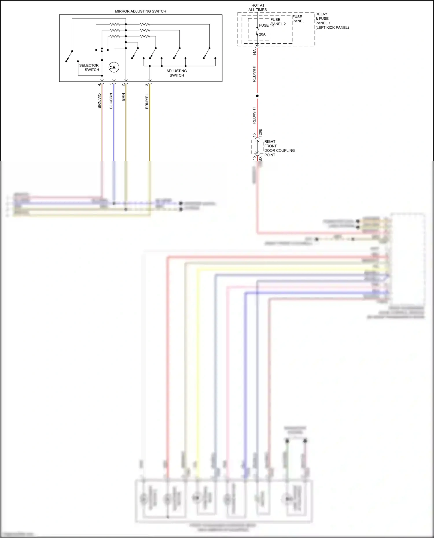 Wiring diagram front passenger door control module for Audi RS5 F5 (2017-2019) (8 of 9)