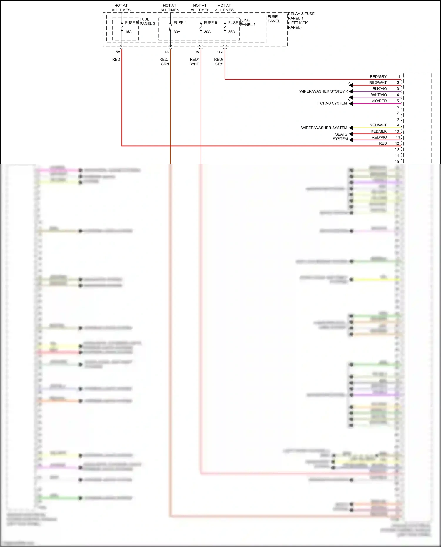 Wiring diagram seats system for Audi RS5 F5 (2017-2019) (4 of 4)