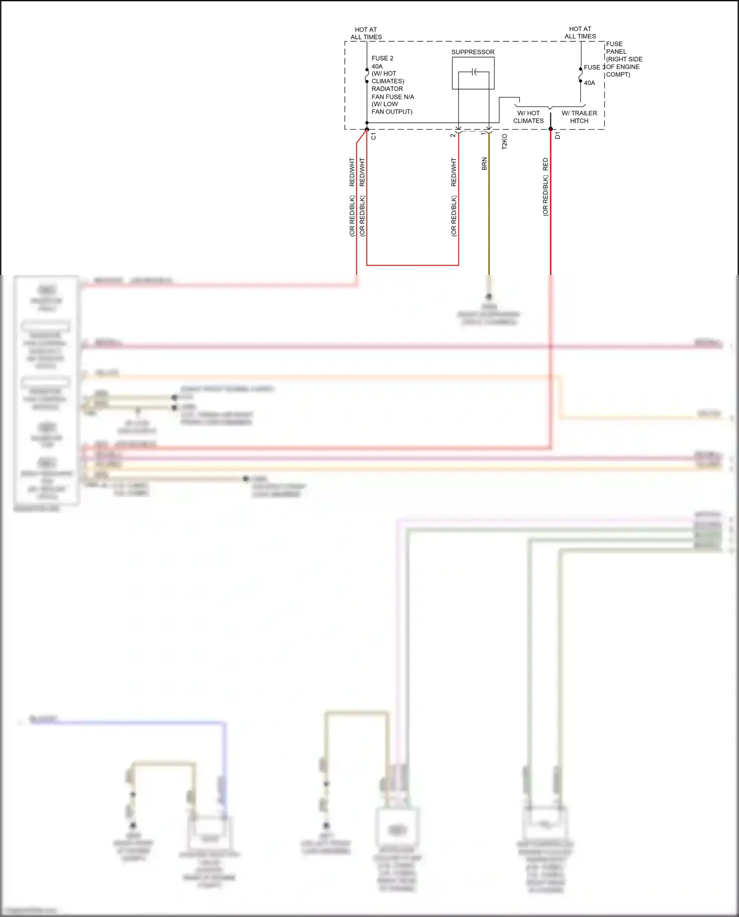 Wiring diagram w/ low fan output for Audi RS5 F5 (2017-2019) (1 of 3)