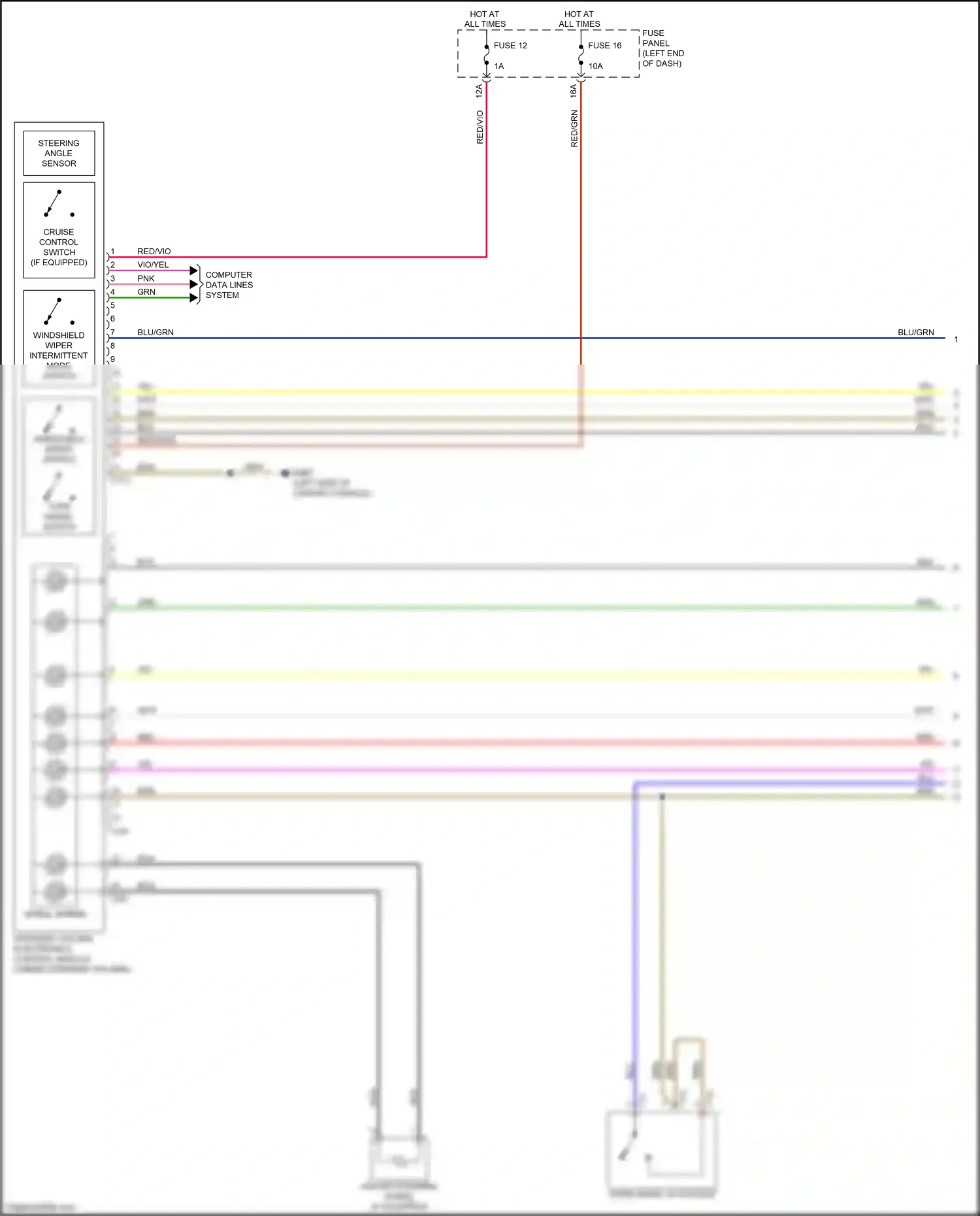 Wiring diagram windshield wiper switch for Audi RS5 F5 (2017-2019) (1 of 2)