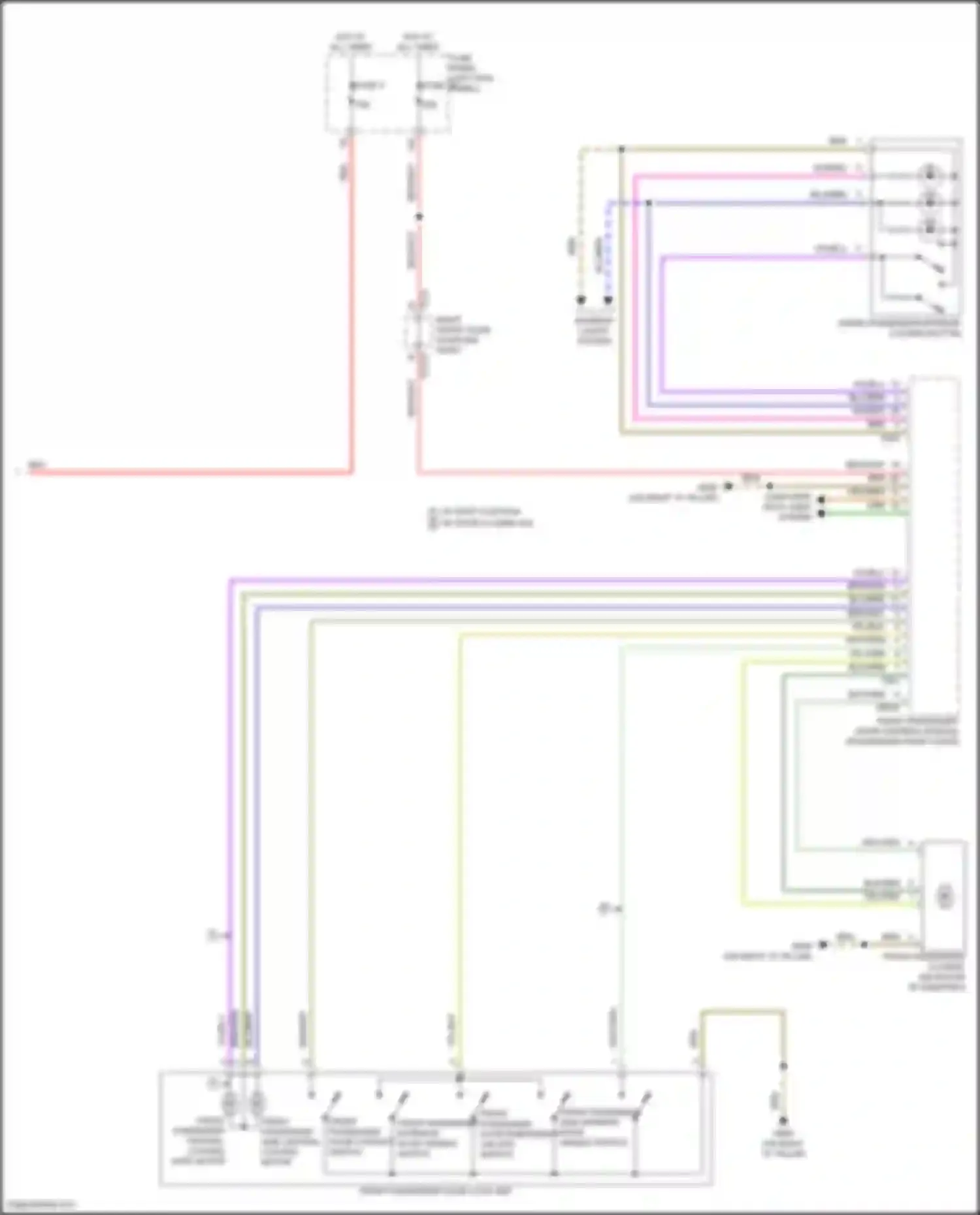 Wiring diagram front passenger side interior door handle switch for Audi RS6 C8 (2019-2024) (1 of 2)
