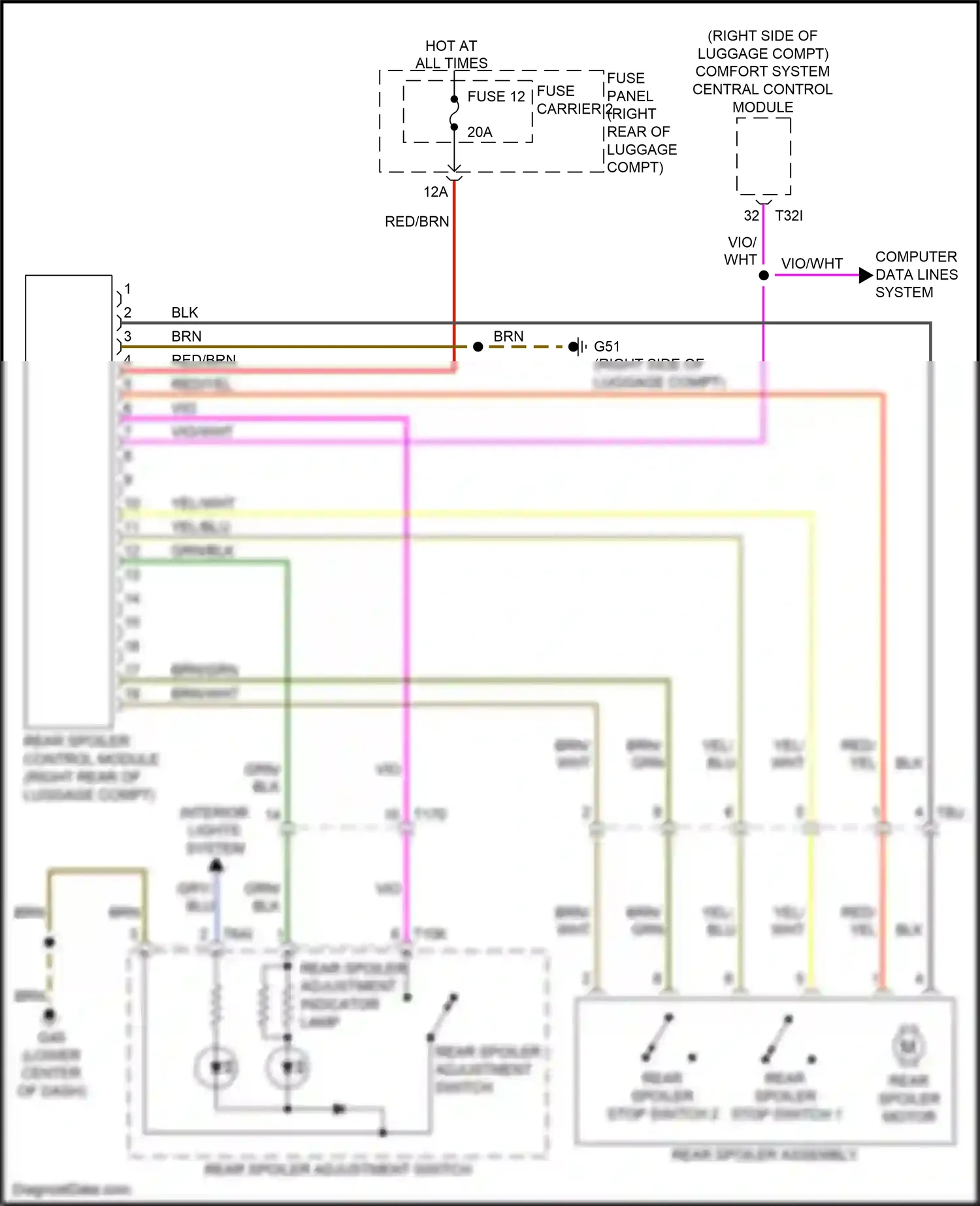 Audi RS7 I facelift (2014-2018) comfort system central control module wiring diagram  (21 of 23)