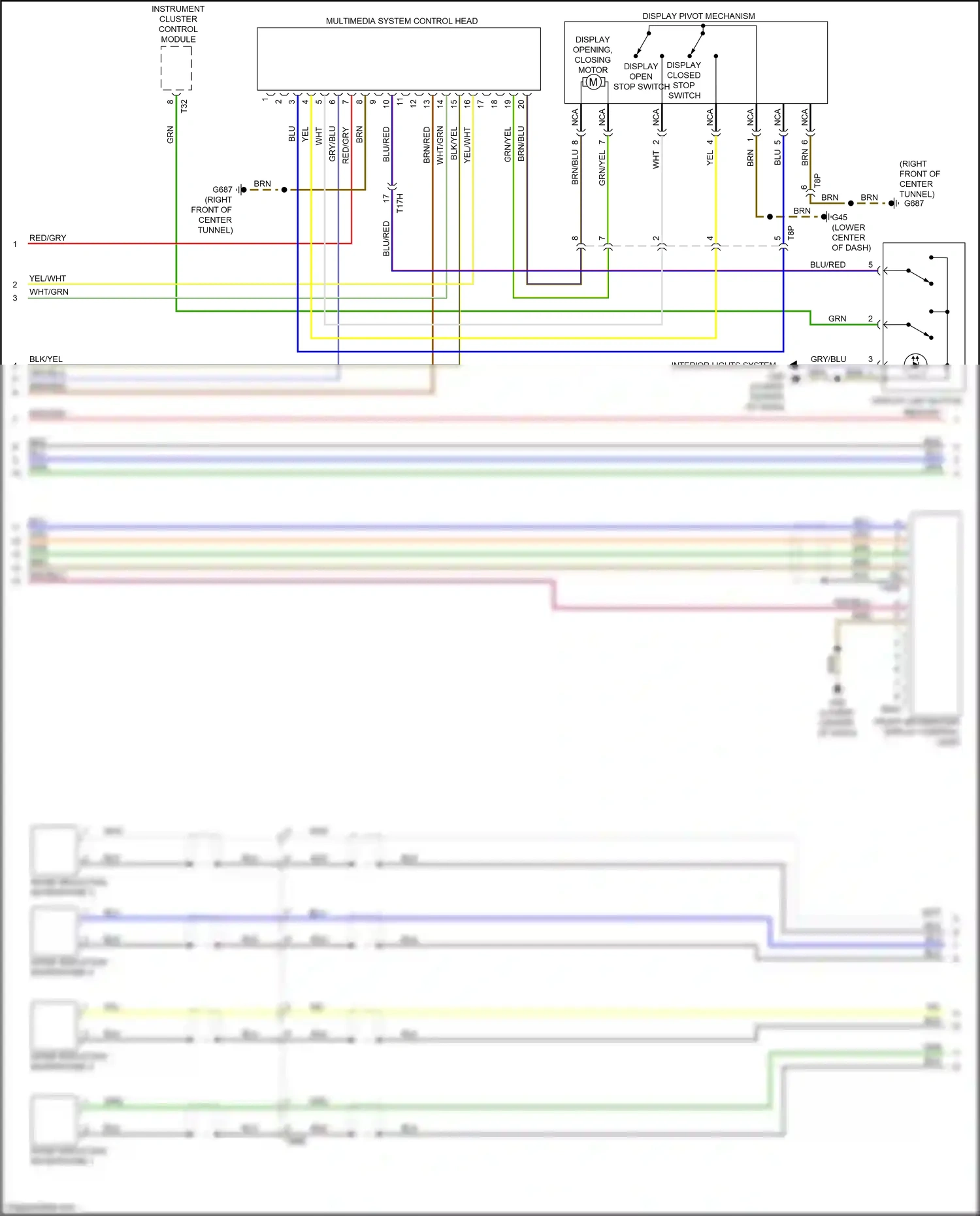 Audi RS7 I facelift (2014-2018) display unit button wiring diagram  (8 of 9)