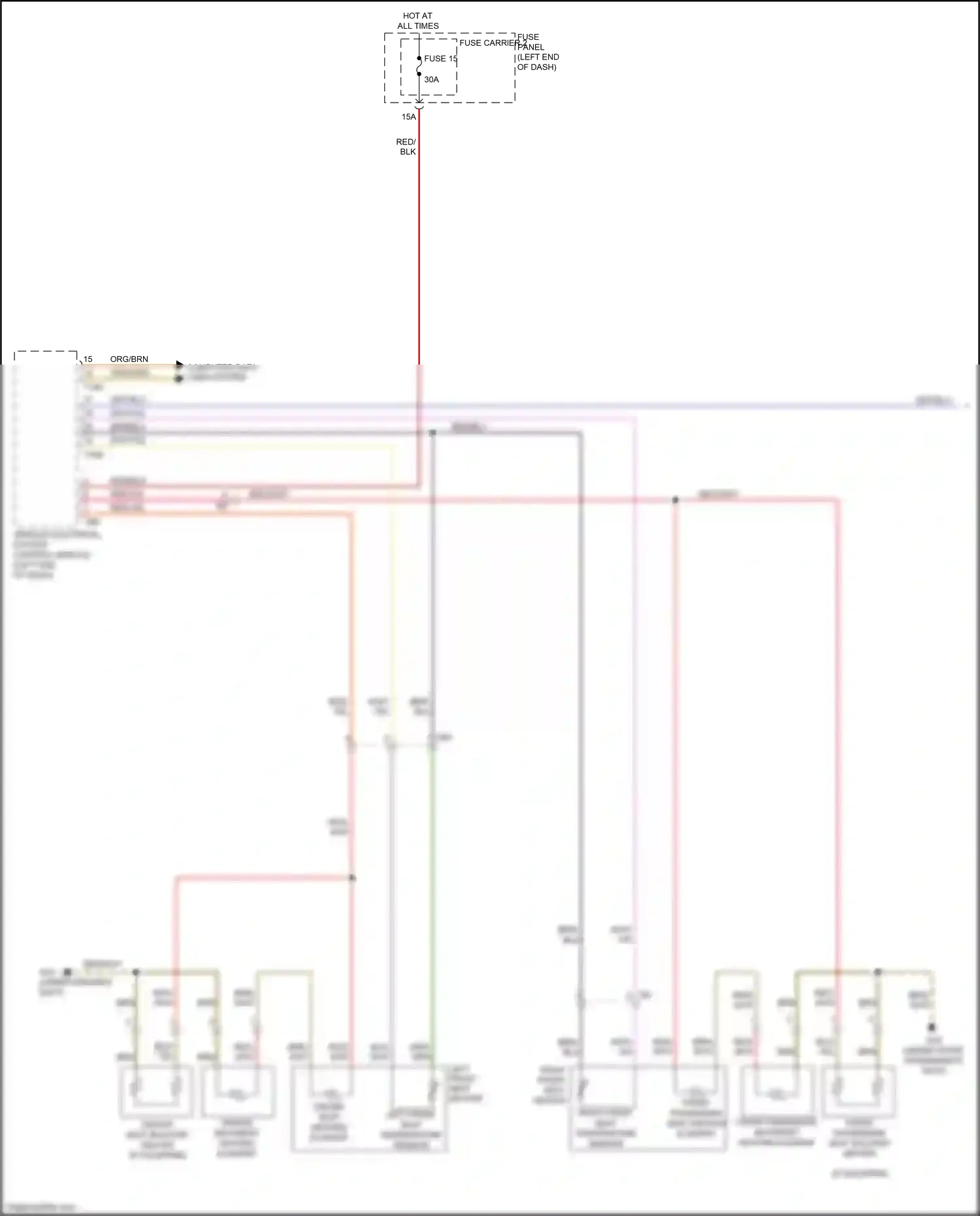 Audi RS7 I facelift (2014-2018) driver backrest heating element wiring diagram  (3 of 4)