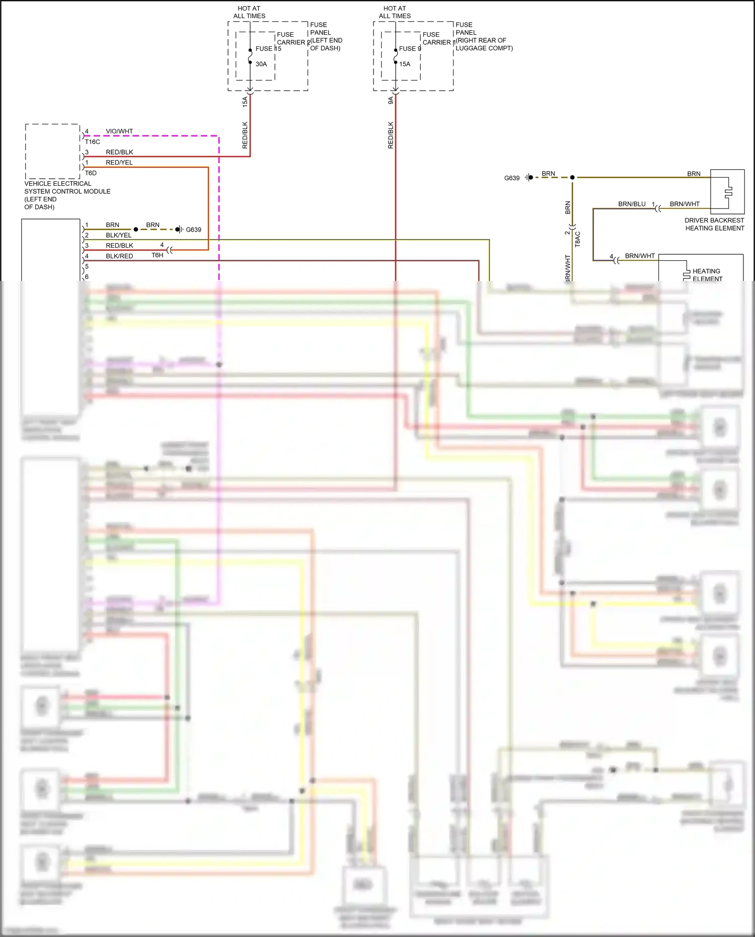 Audi RS7 I facelift (2014-2018) driver backrest heating element wiring diagram  (4 of 4)