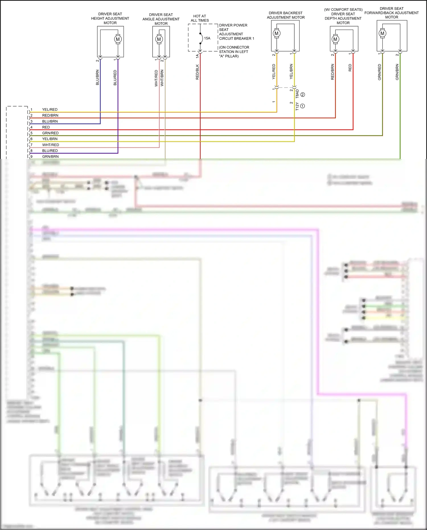 Audi RS7 I facelift (2014-2018) driver side massage function button wiring diagram  (1 of 1)