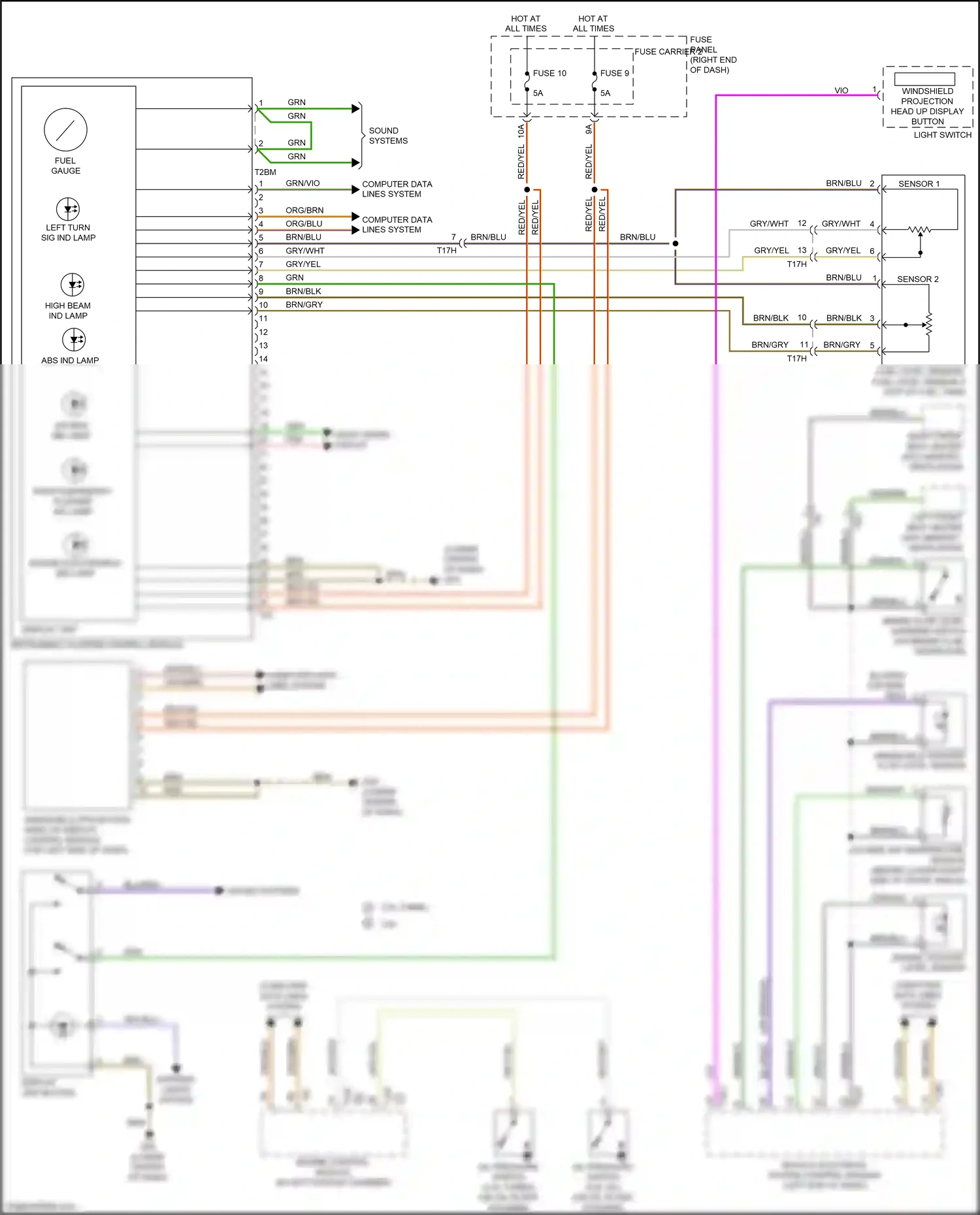 Audi RS7 I facelift (2014-2018) engine electronics ind lamp wiring diagram  (1 of 1)