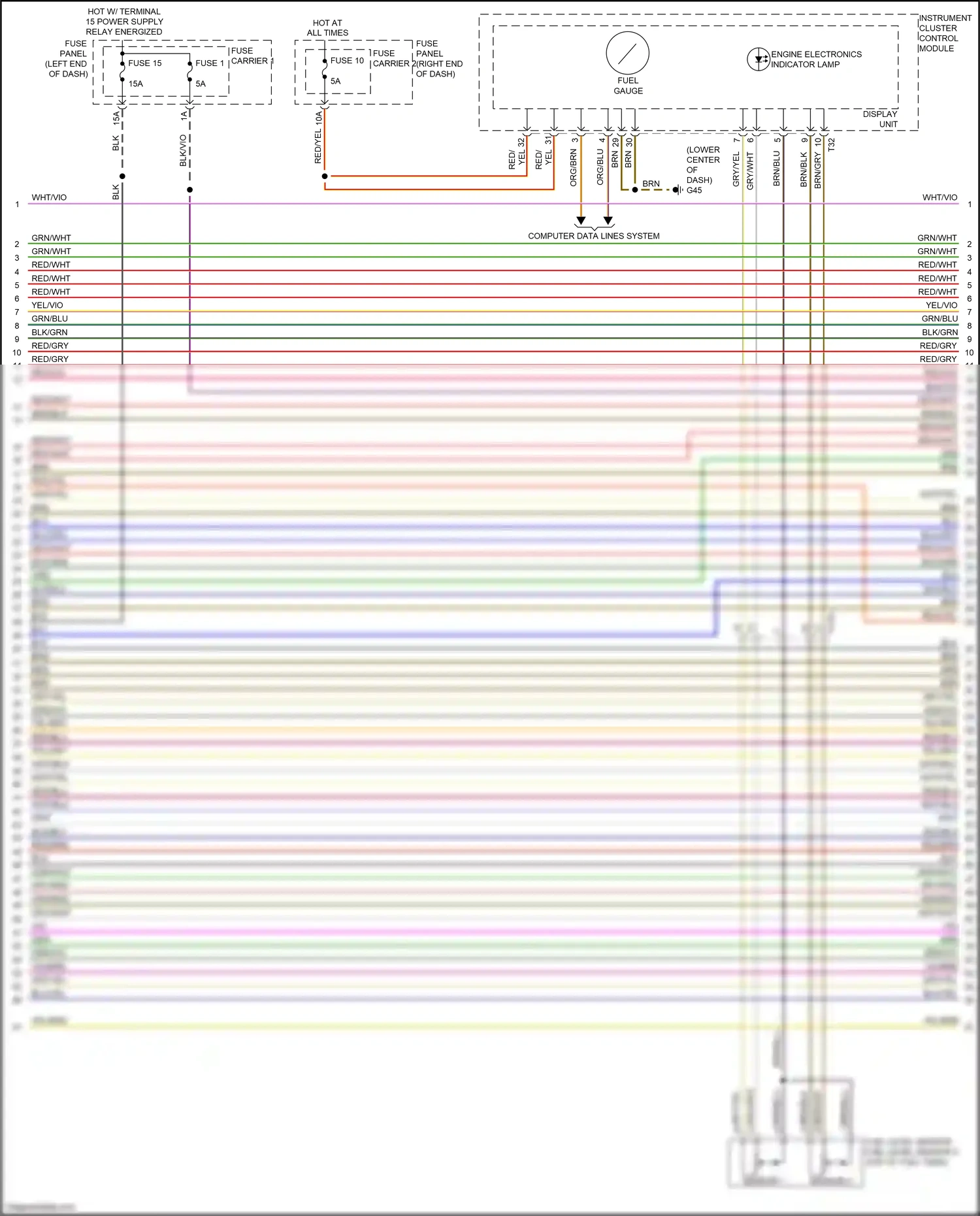 Audi RS7 I facelift (2014-2018) engine electronics indicator lamp wiring diagram  (1 of 1)