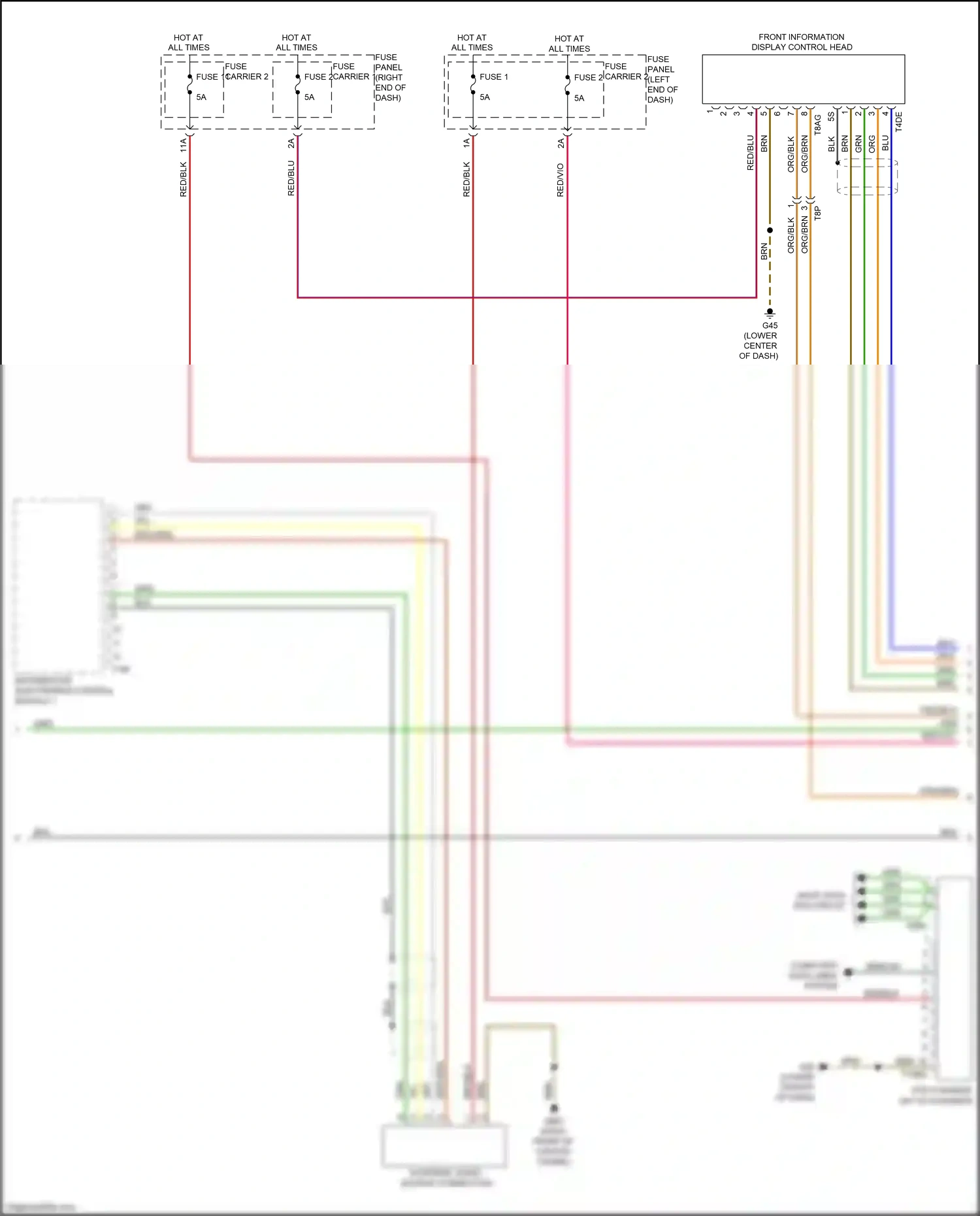 Audi RS7 I facelift (2014-2018) external audio source connection wiring diagram  (8 of 8)