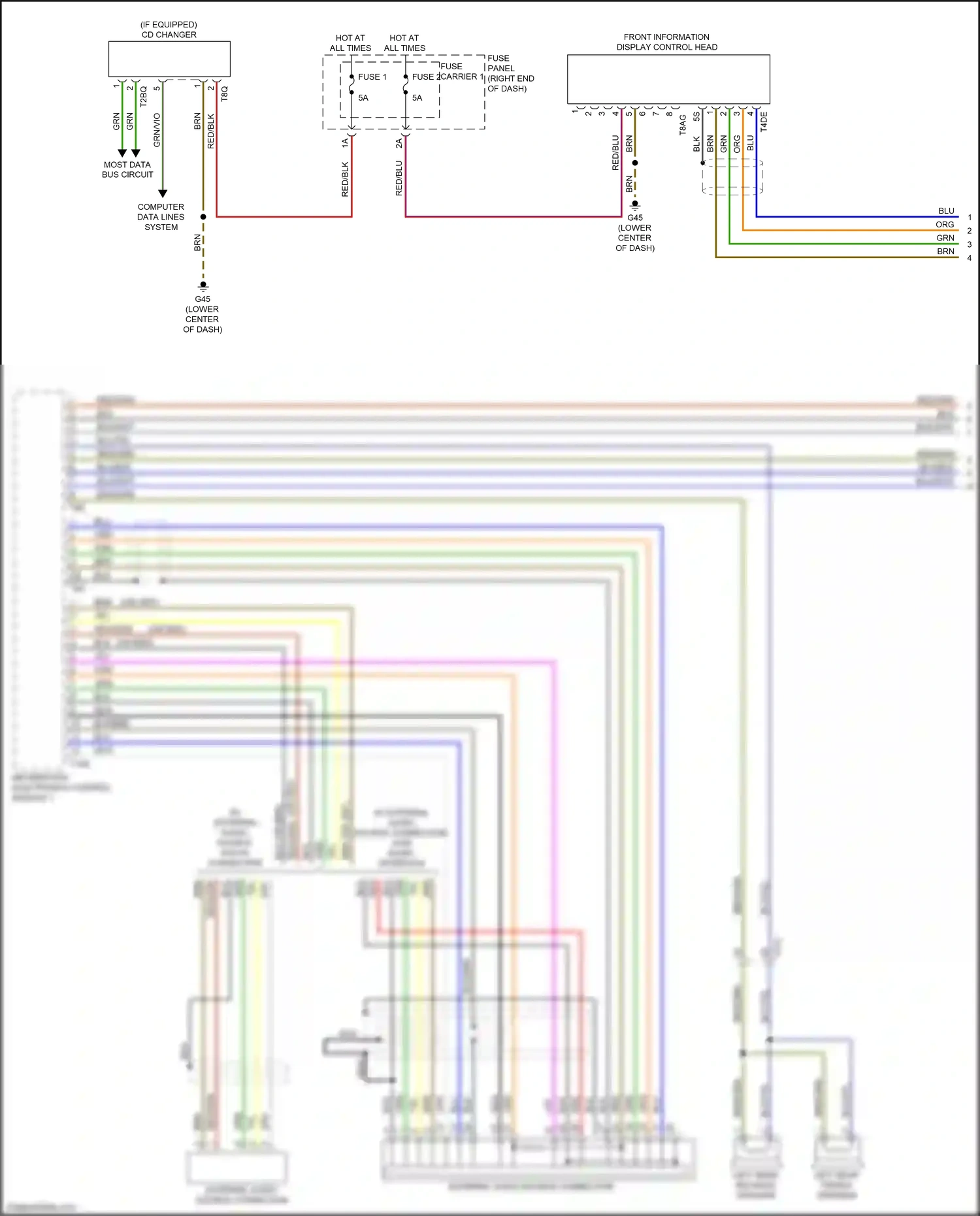 Audi RS7 I facelift (2014-2018) external audio source connection wiring diagram  (5 of 8)