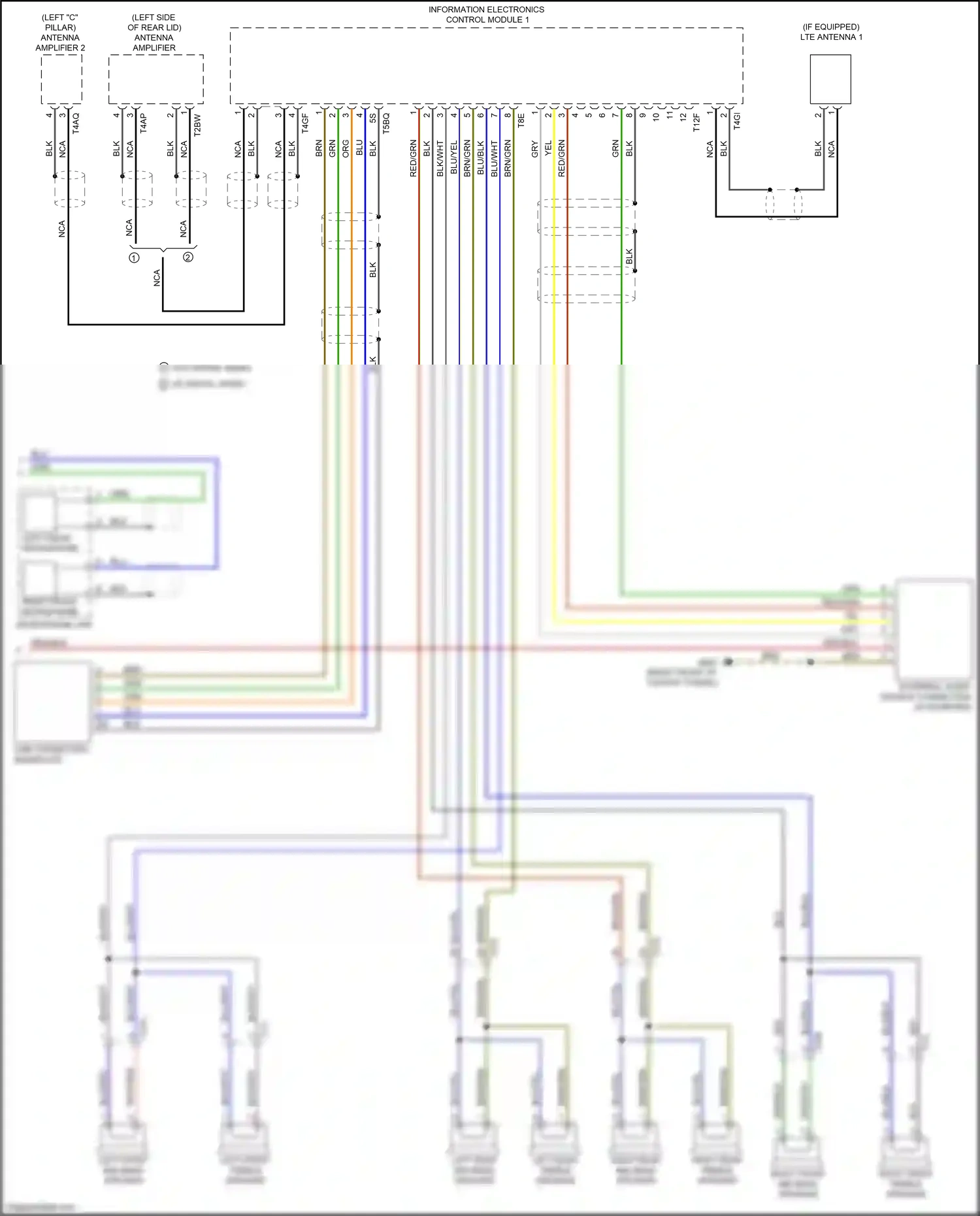 Audi RS7 I facelift (2014-2018) external audio source connection wiring diagram  (1 of 8)