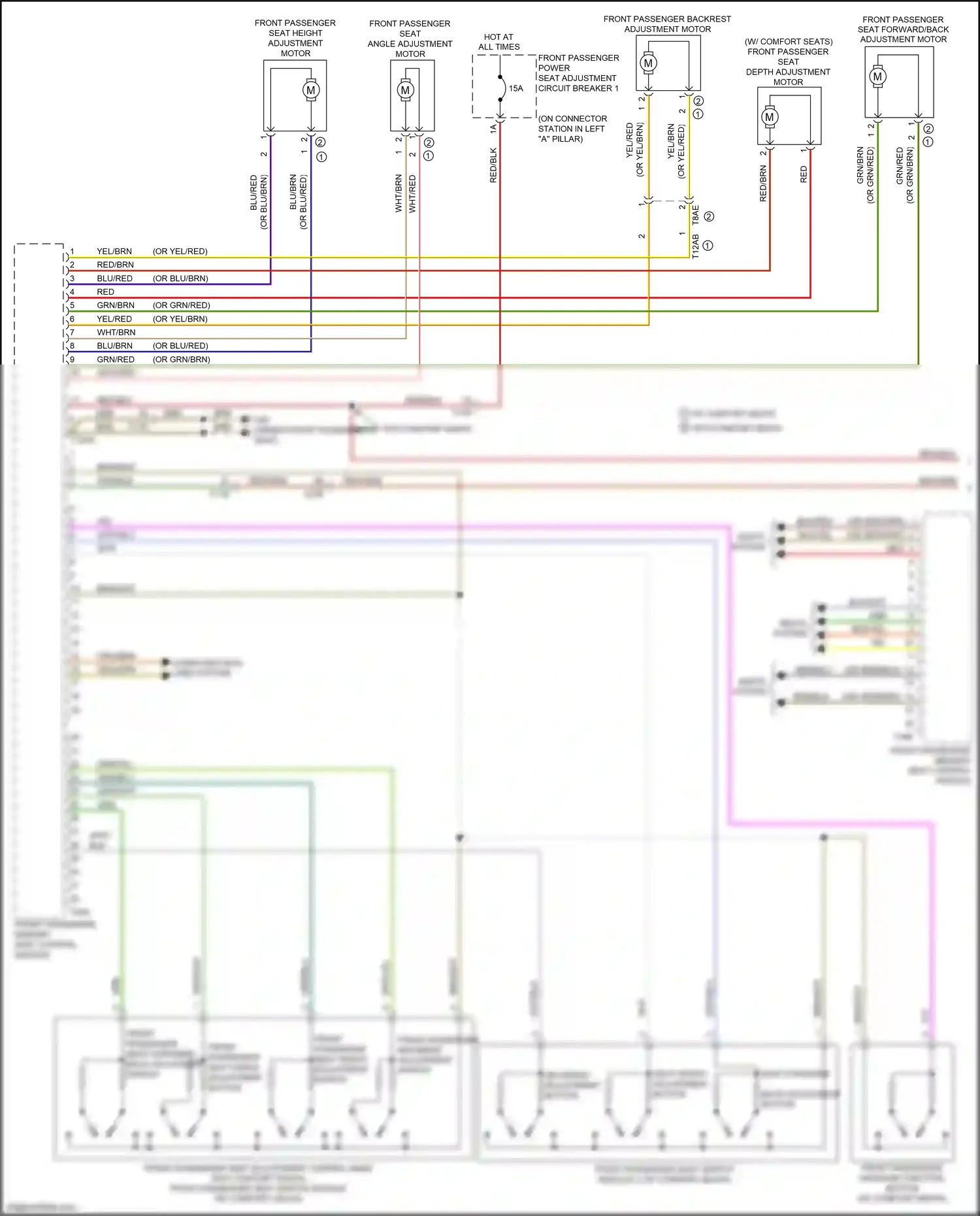 Audi RS7 I facelift (2014-2018) front passenger massage function button wiring diagram  (1 of 1)