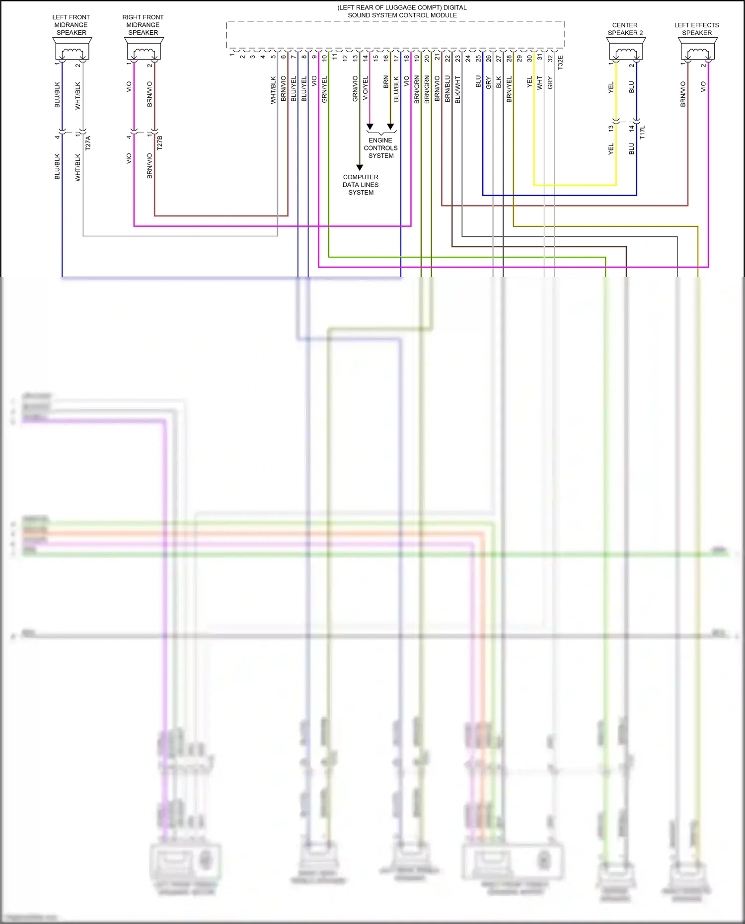 Audi RS7 I facelift (2014-2018) left front midrange speaker wiring diagram  (4 of 4)