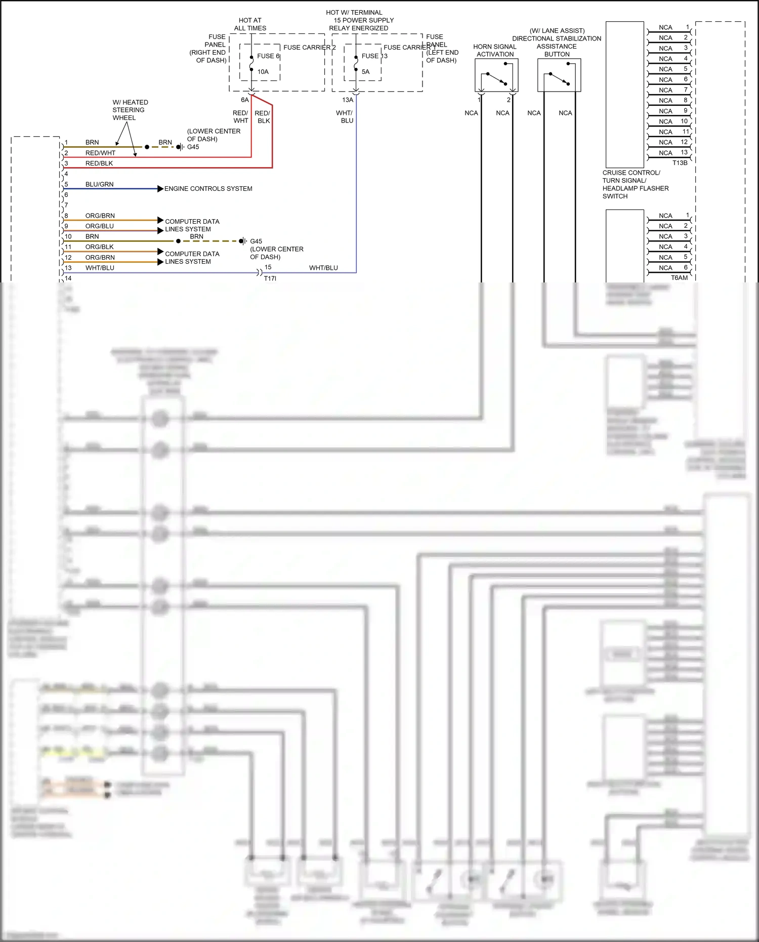 Audi RS7 I facelift (2014-2018) left multi-function buttons wiring diagram  (2 of 2)