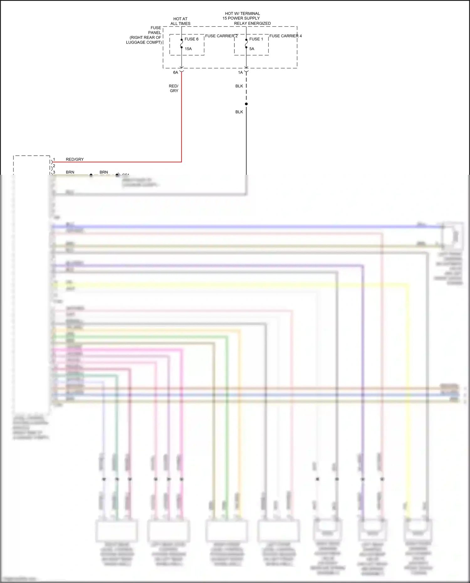Audi RS7 I facelift (2014-2018) left rear level control system sensor wiring diagram  (1 of 4)