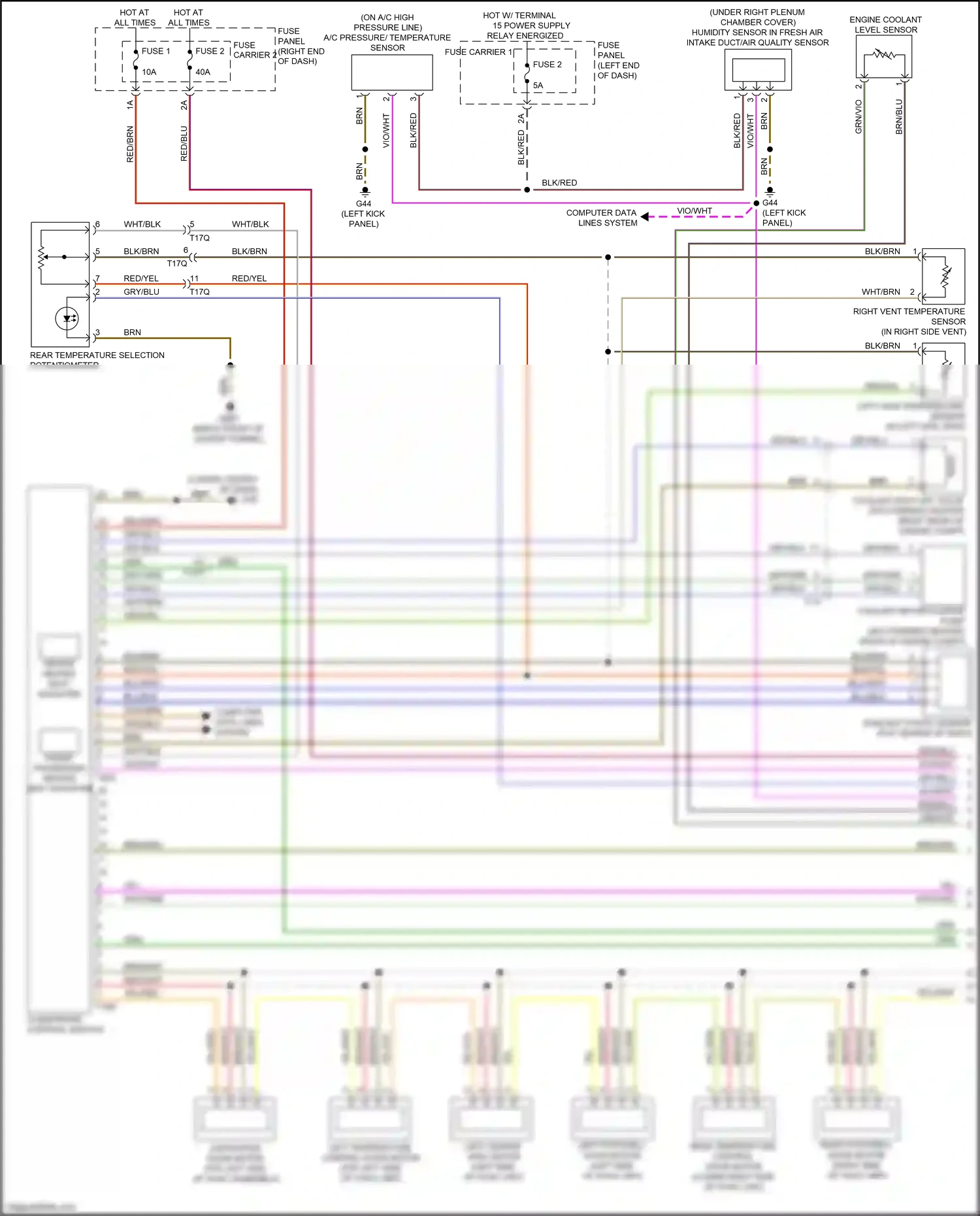 Audi RS7 I facelift (2014-2018) left vent temperature sensor wiring diagram  (1 of 2)
