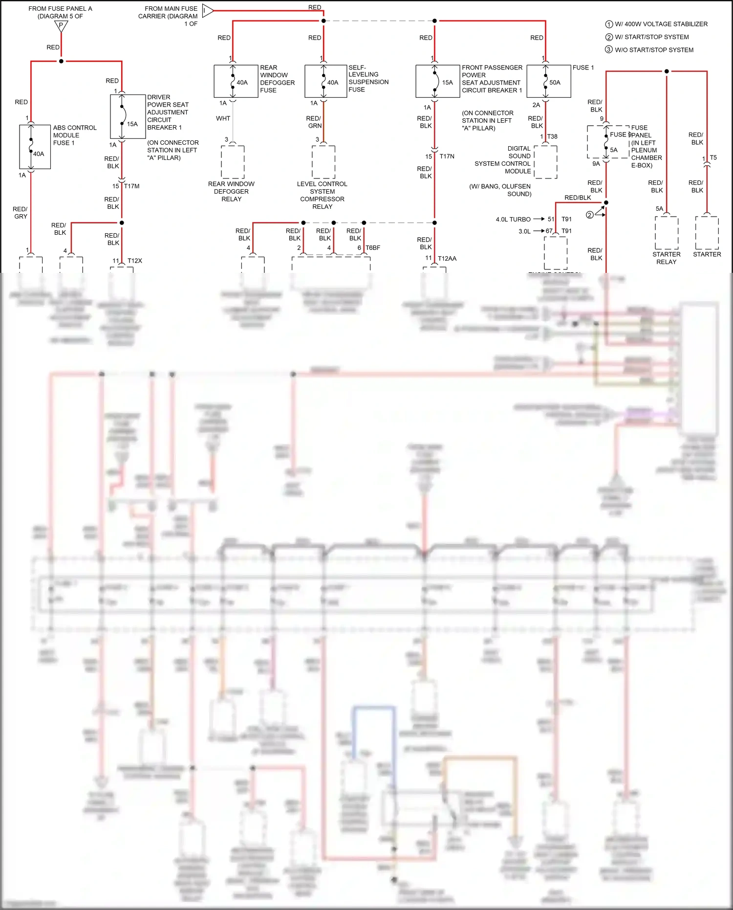 Audi RS7 I facelift (2014-2018) level control system compressor relay wiring diagram  (2 of 2)