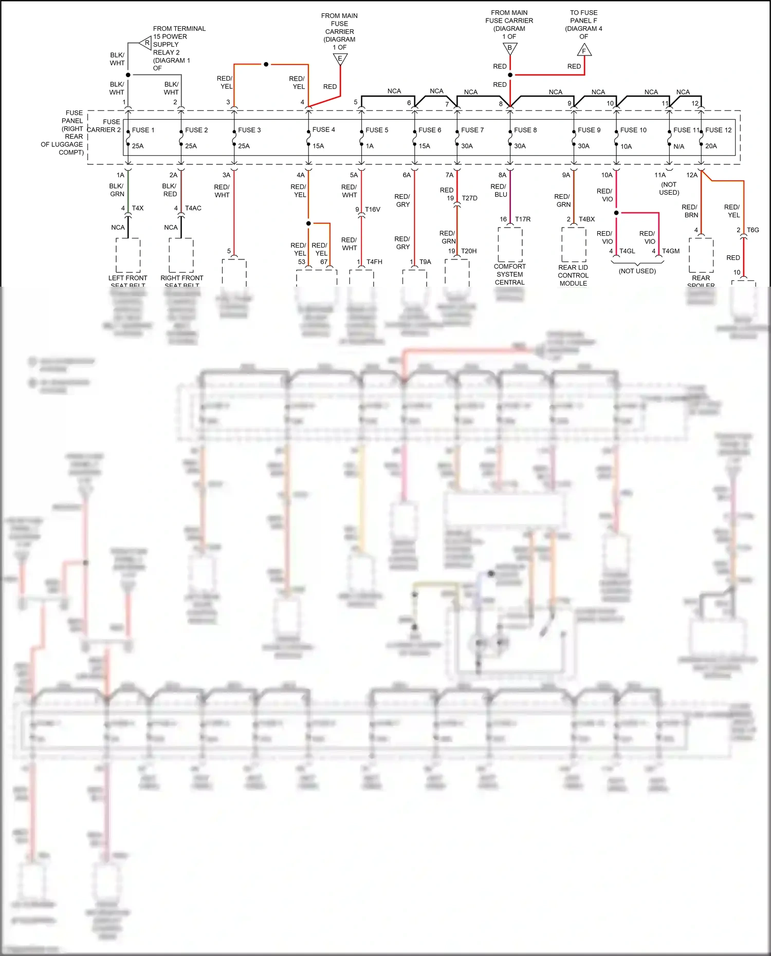 Audi RS7 I facelift (2014-2018) level control system control module wiring diagram  (4 of 5)