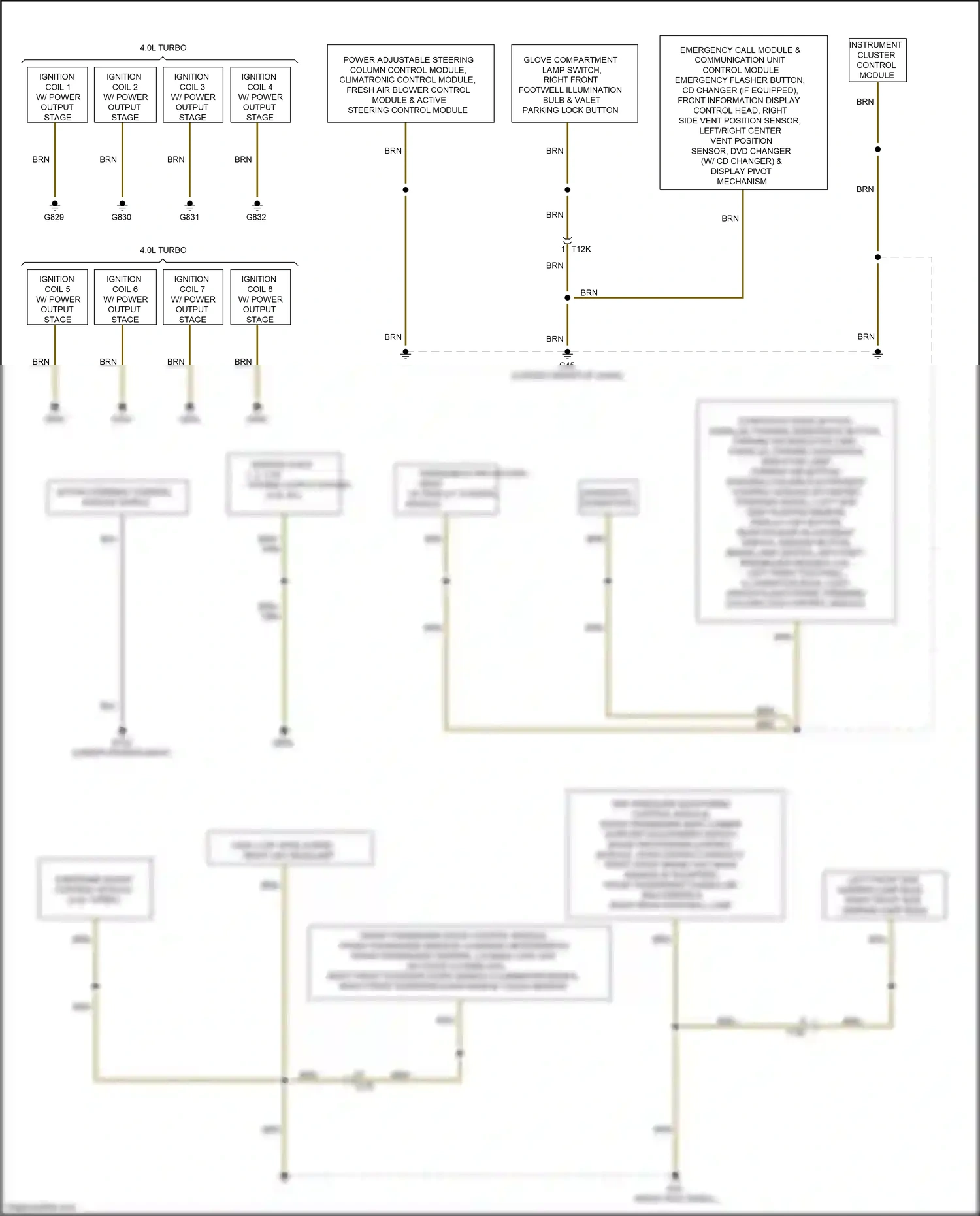 Audi RS7 I facelift (2014-2018) module shield wiring diagram  (1 of 1)