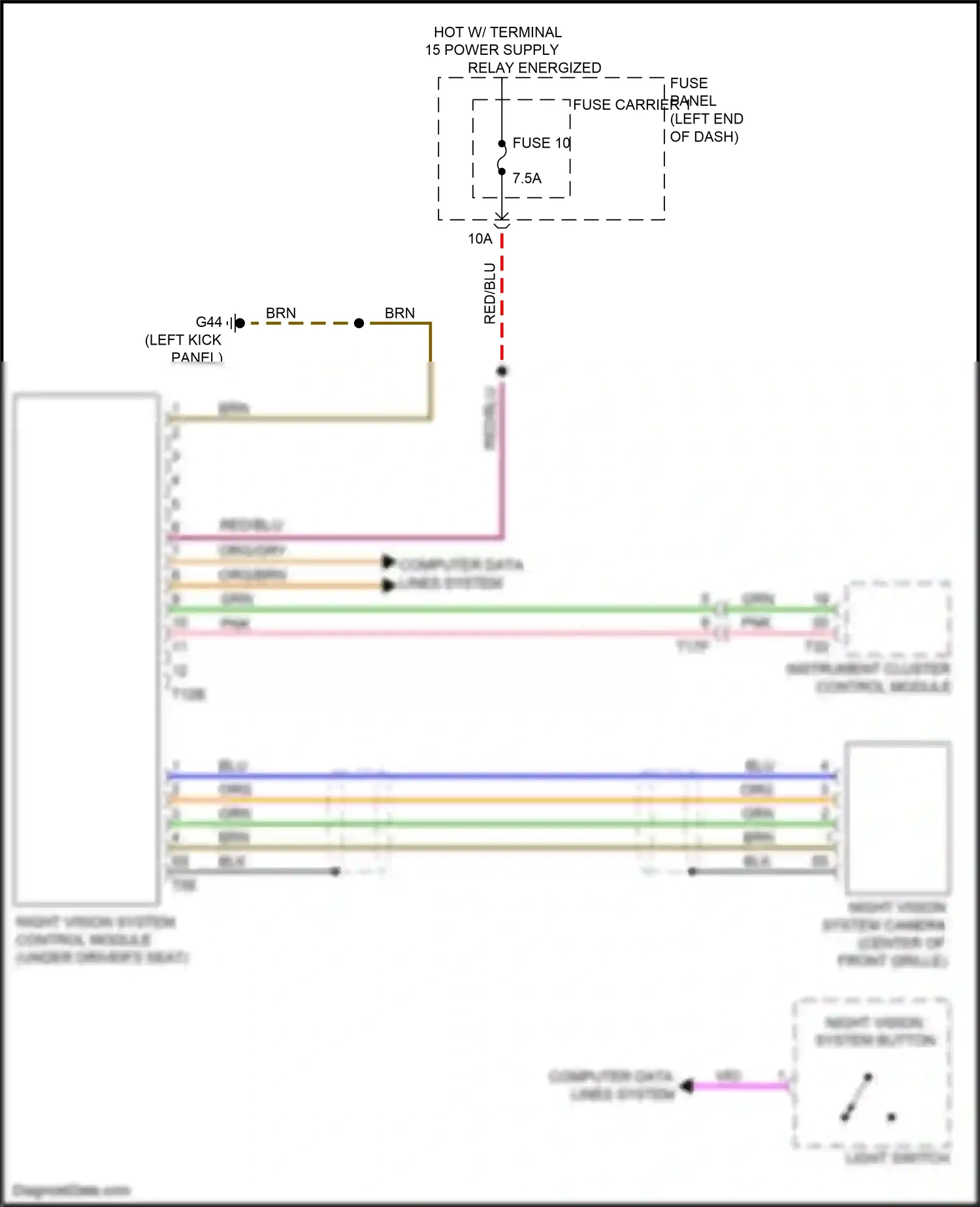 Audi RS7 I facelift (2014-2018) night vision system control module wiring diagram  (2 of 3)