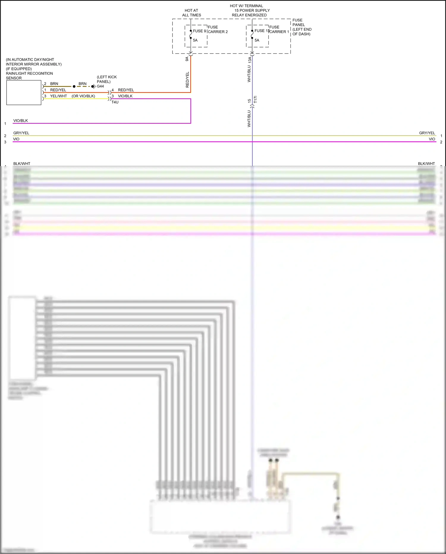 Audi RS7 I facelift (2014-2018) rain/light recognition sensor wiring diagram  (3 of 6)