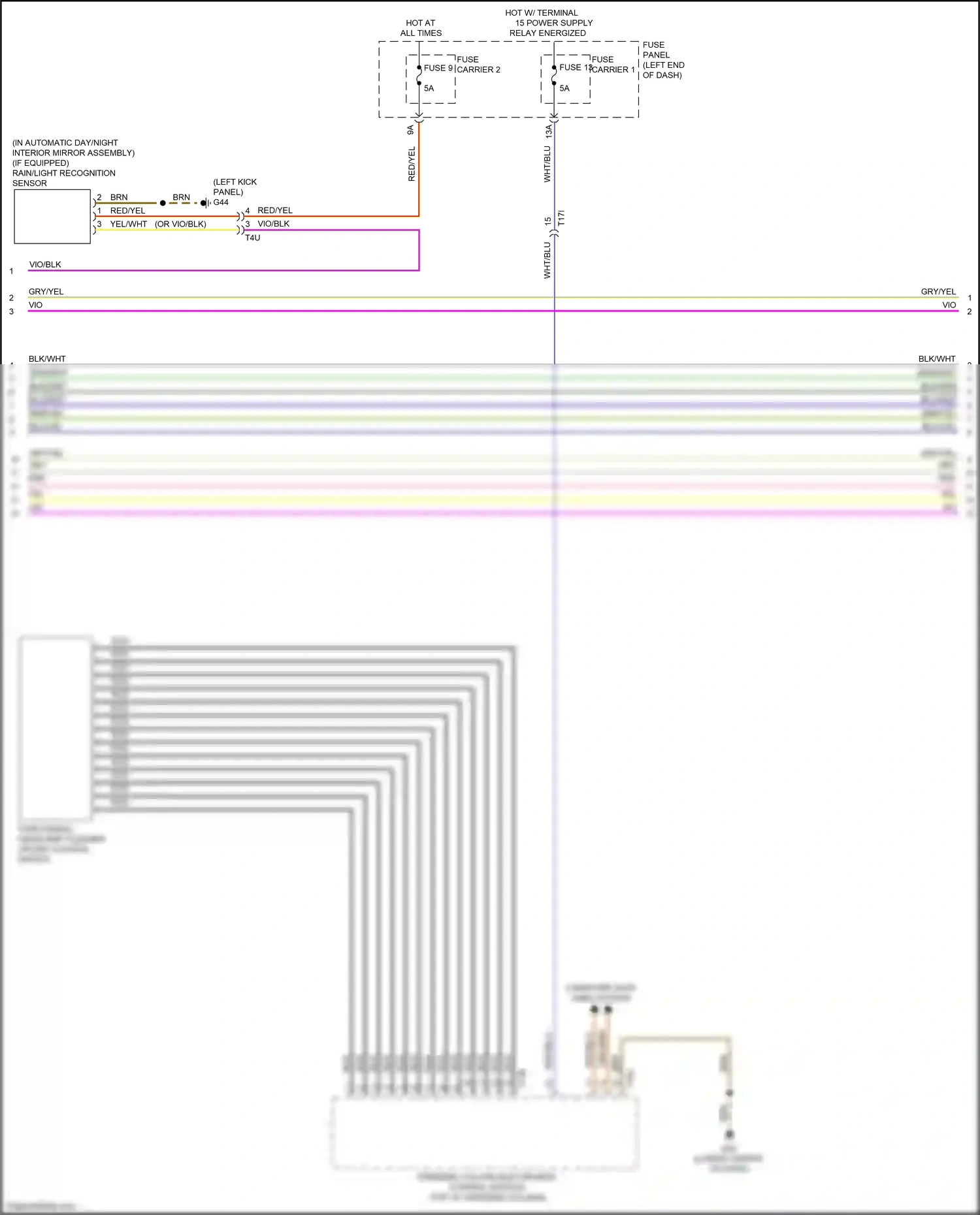 Audi RS7 I facelift (2014-2018) rain/light recognition sensor wiring diagram  (4 of 6)