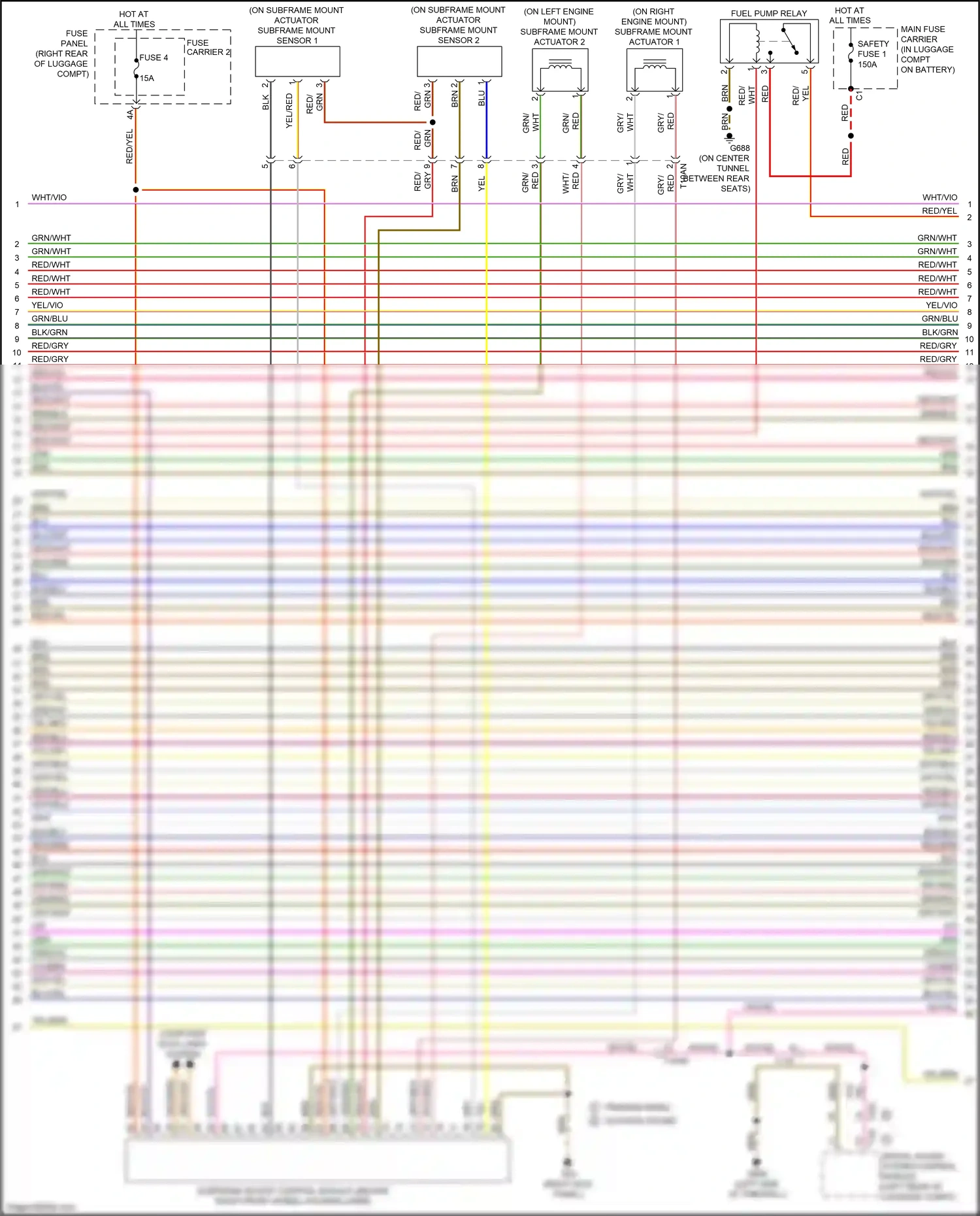 Audi RS7 I facelift (2014-2018) subframe mount sensor 1 wiring diagram  (1 of 1)