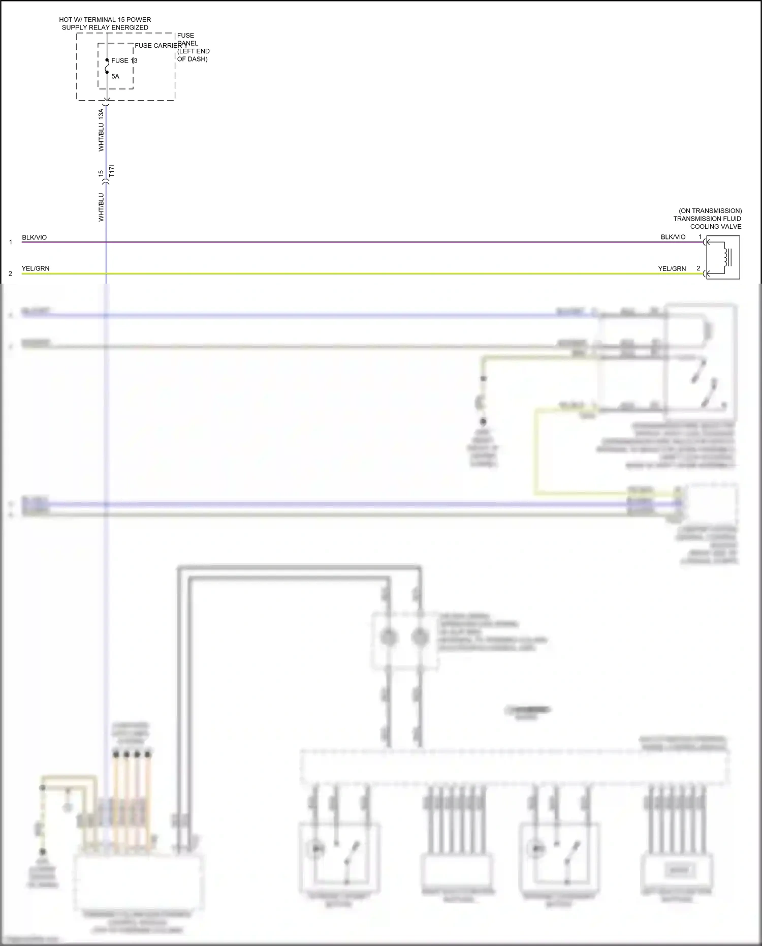 Audi RS7 I facelift (2014-2018) tiptronic downshift button wiring diagram  (1 of 2)