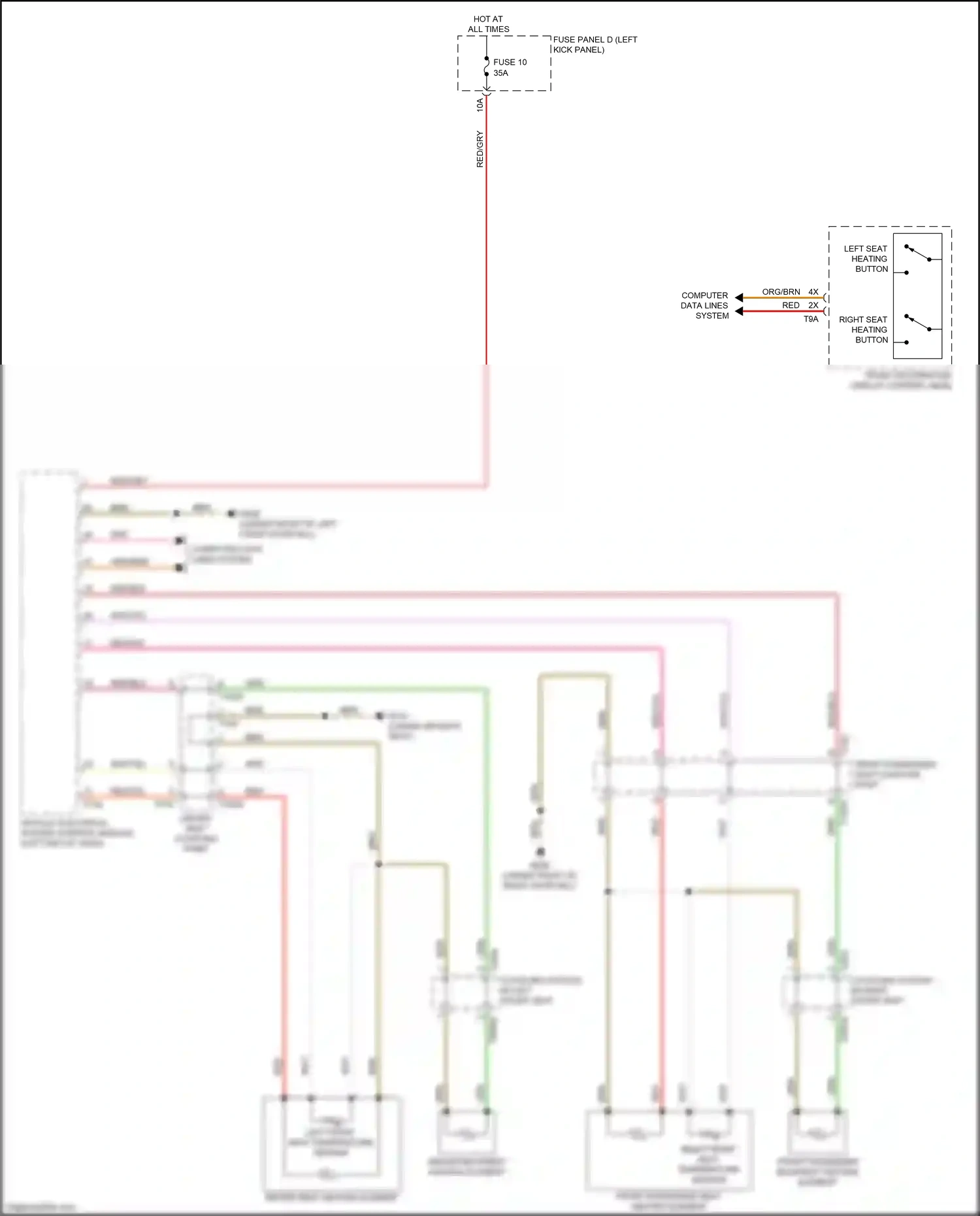 Audi RS7 II (2019-2024) driver backrest heating element wiring diagram  (2 of 4)