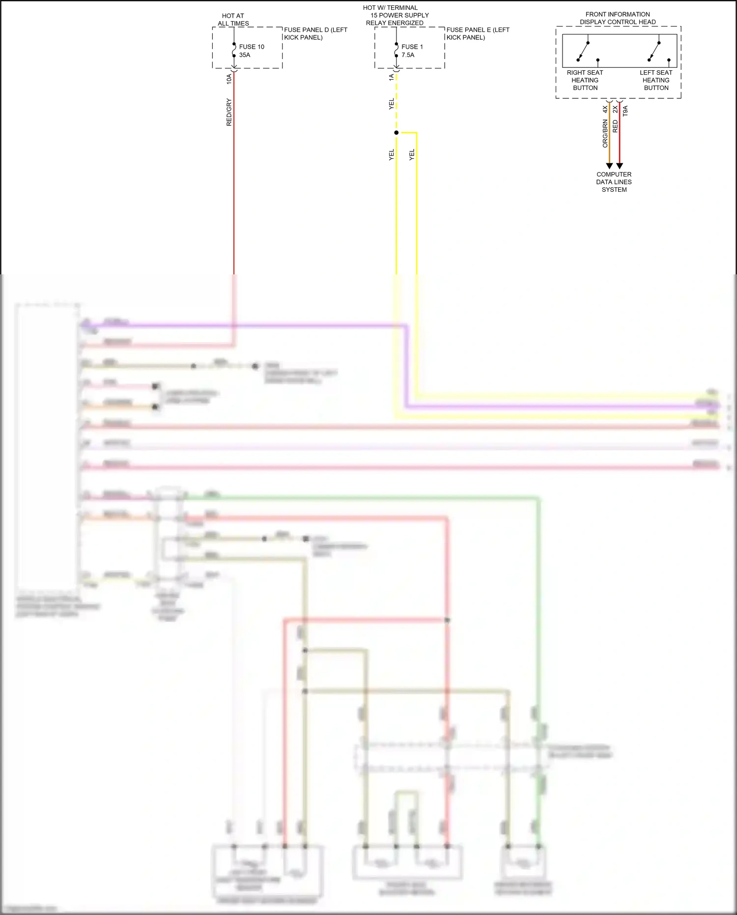Audi RS7 II (2019-2024) driver backrest heating element wiring diagram  (3 of 4)