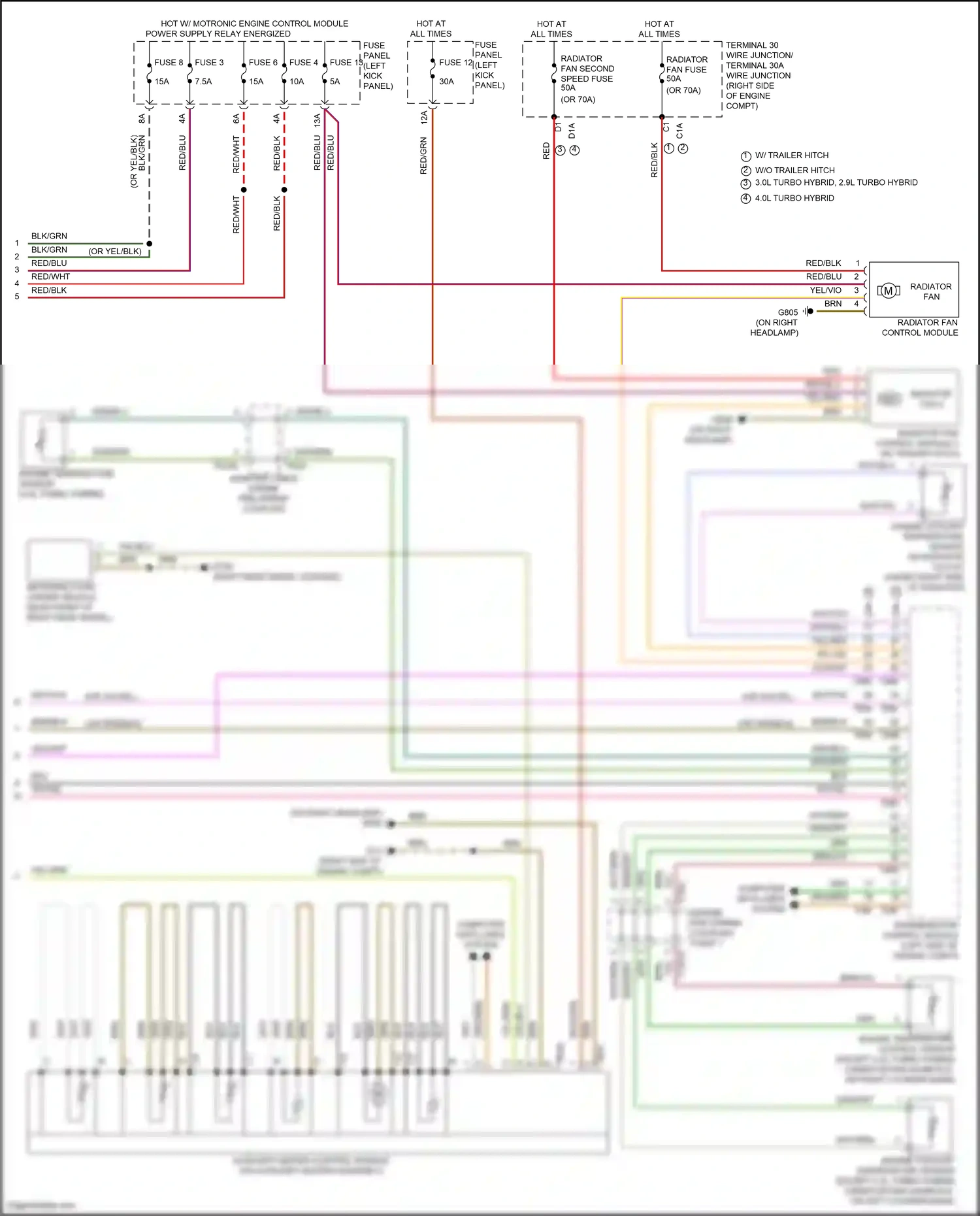 Audi RS7 II (2019-2024) engine coolant temperature sensor wiring diagram  (1 of 4)