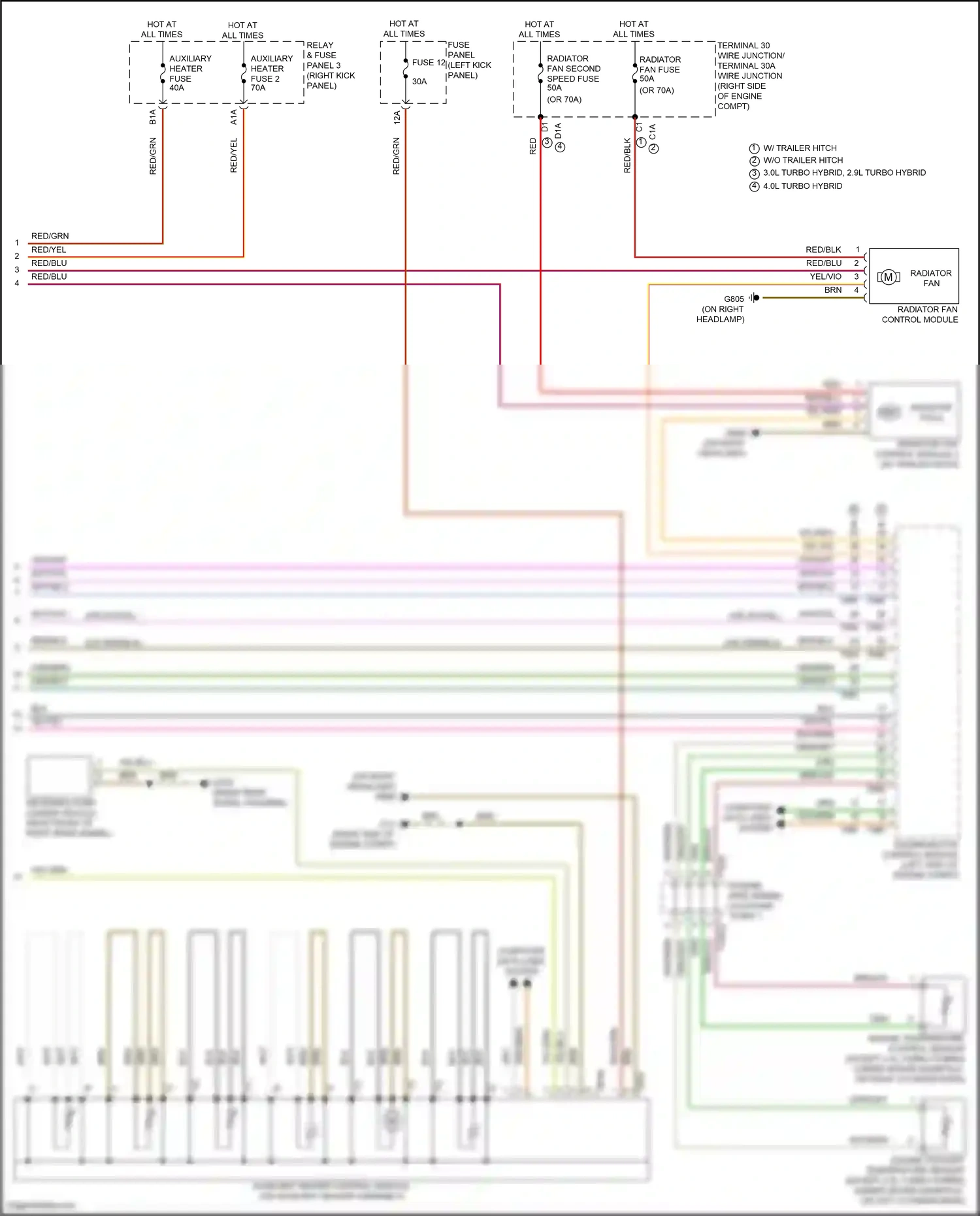 Audi RS7 II (2019-2024) engine coolant temperature sensor wiring diagram  (3 of 4)