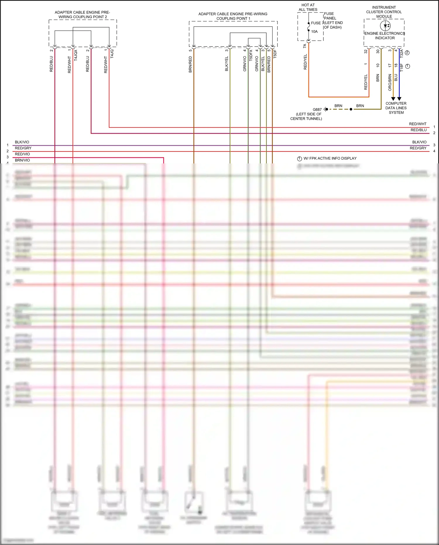 Audi RS7 II (2019-2024) engine electronics indicator wiring diagram  (1 of 1)